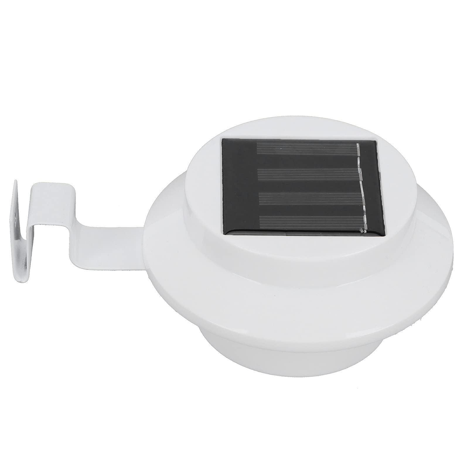 Solar Rechargeable LED Lights - 3 LED Outdoor Solar Gutter & Fence Lights for Garden, Yard, Pathway - Weatherproof White Solar Lighting for Home & Landscape Decoration