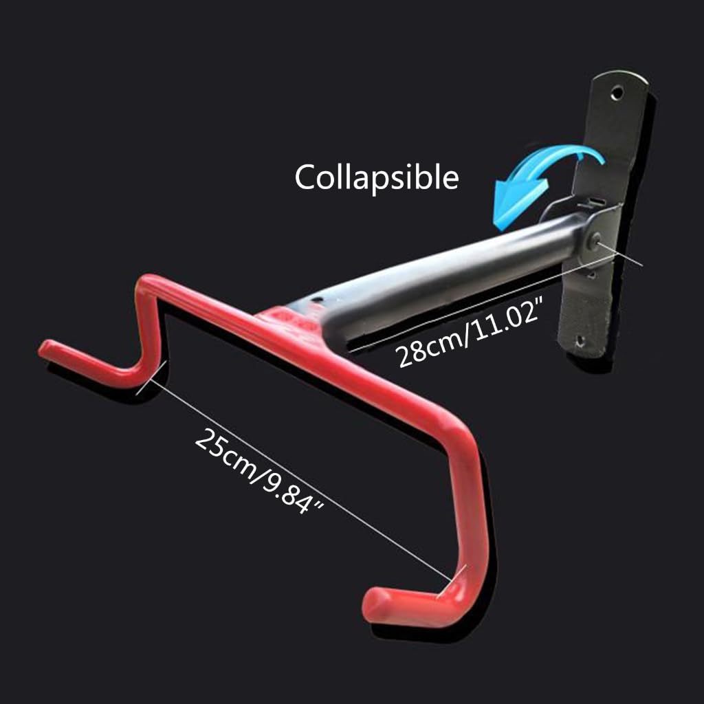 Foldable & Adjustable Bike Wall Mount - Heavy Duty Garage Bike Hanger for Road Bikes | Space Saving Bike Storage Solution for Home, Apartment & Garage Organization