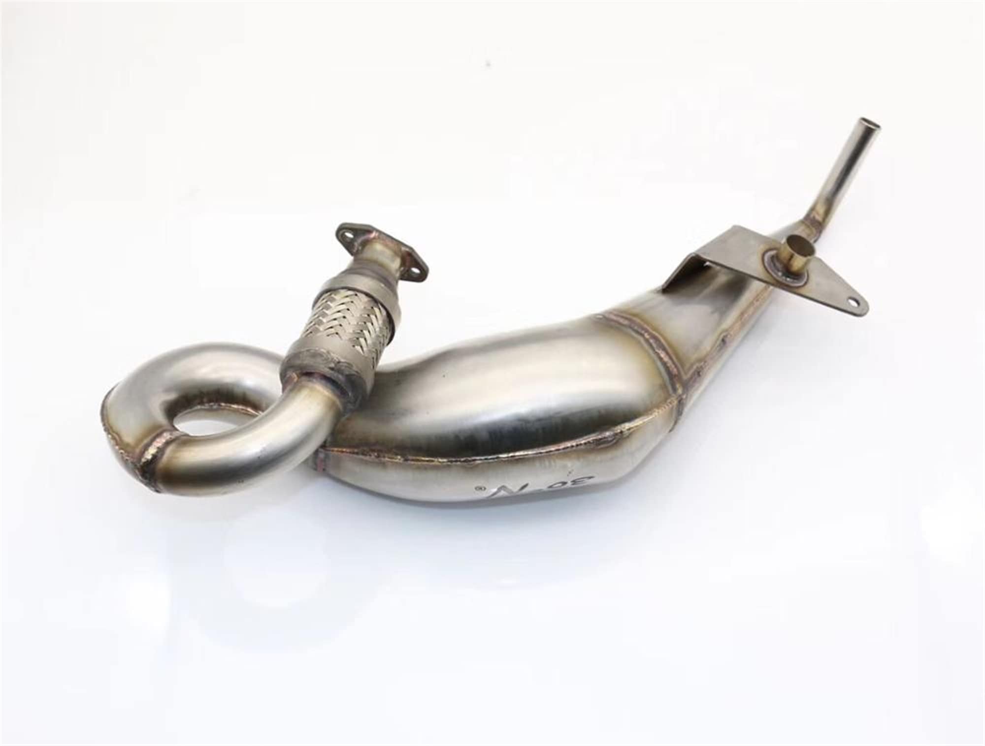 High-Performance Stainless Steel Exhaust Pipe for Losi 5ive-T V1.0/V2.0, Rovan LT & DTT 1/5 Scale RC Gas Cars - Upgrade Your Off-Road Racing Experience (Color: Silver)