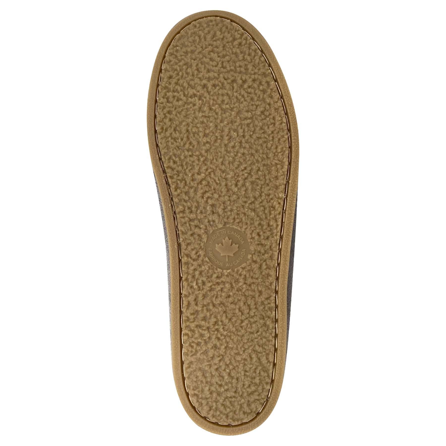 Laurentian Chief Women's Suede Slippers with Rabbit Fur Collar - Soft Sole Moccasins for Indoor Comfort & Cozy Home Wear