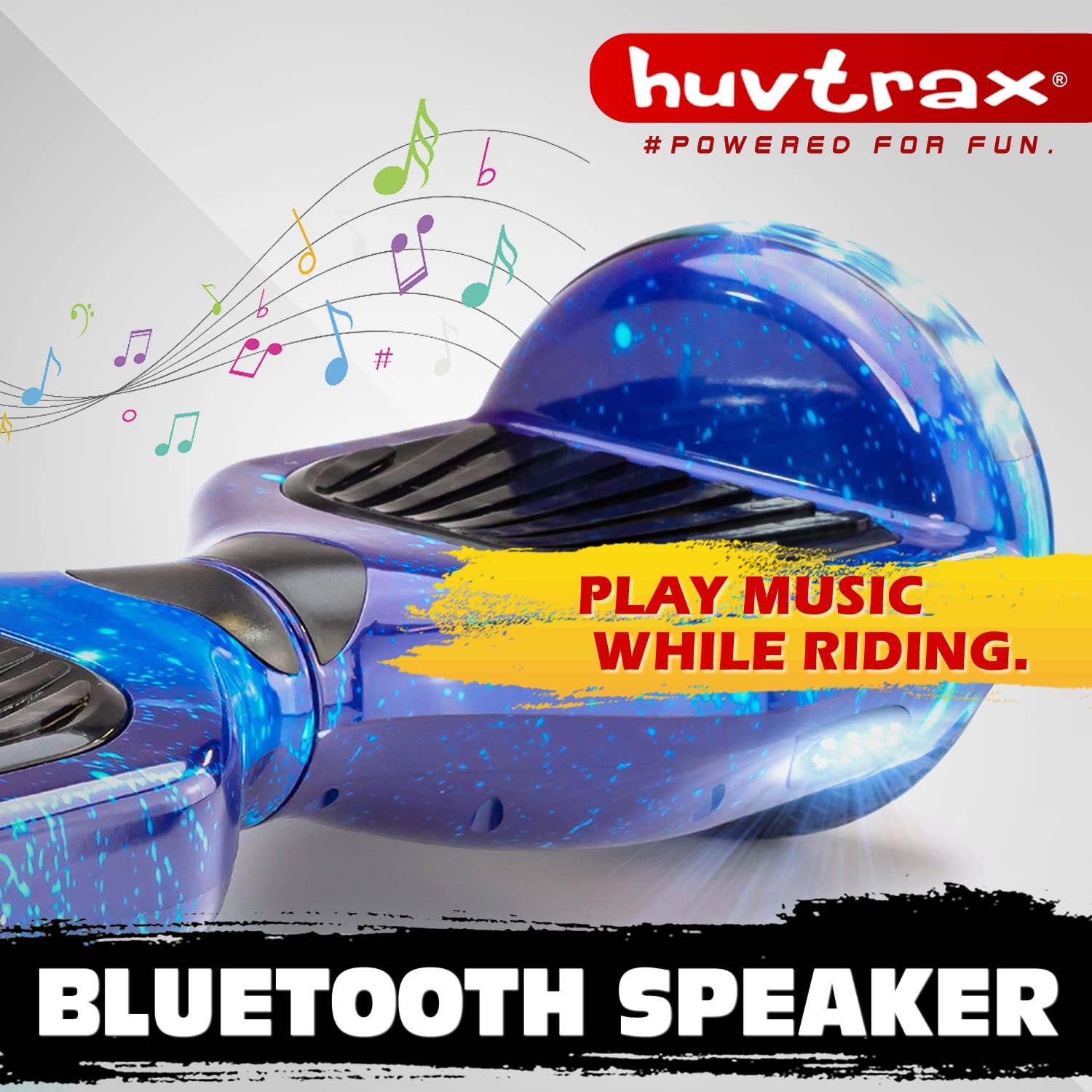 Blue Galaxy Hoverboard - 2X Ride Time with Durable Aluminum Wheels | Bluetooth, LED Lights & Carrying Case | for Kids & Adults up to 220lbs | Perfect for Commuting, Fun Rides & Outdoor Adventures