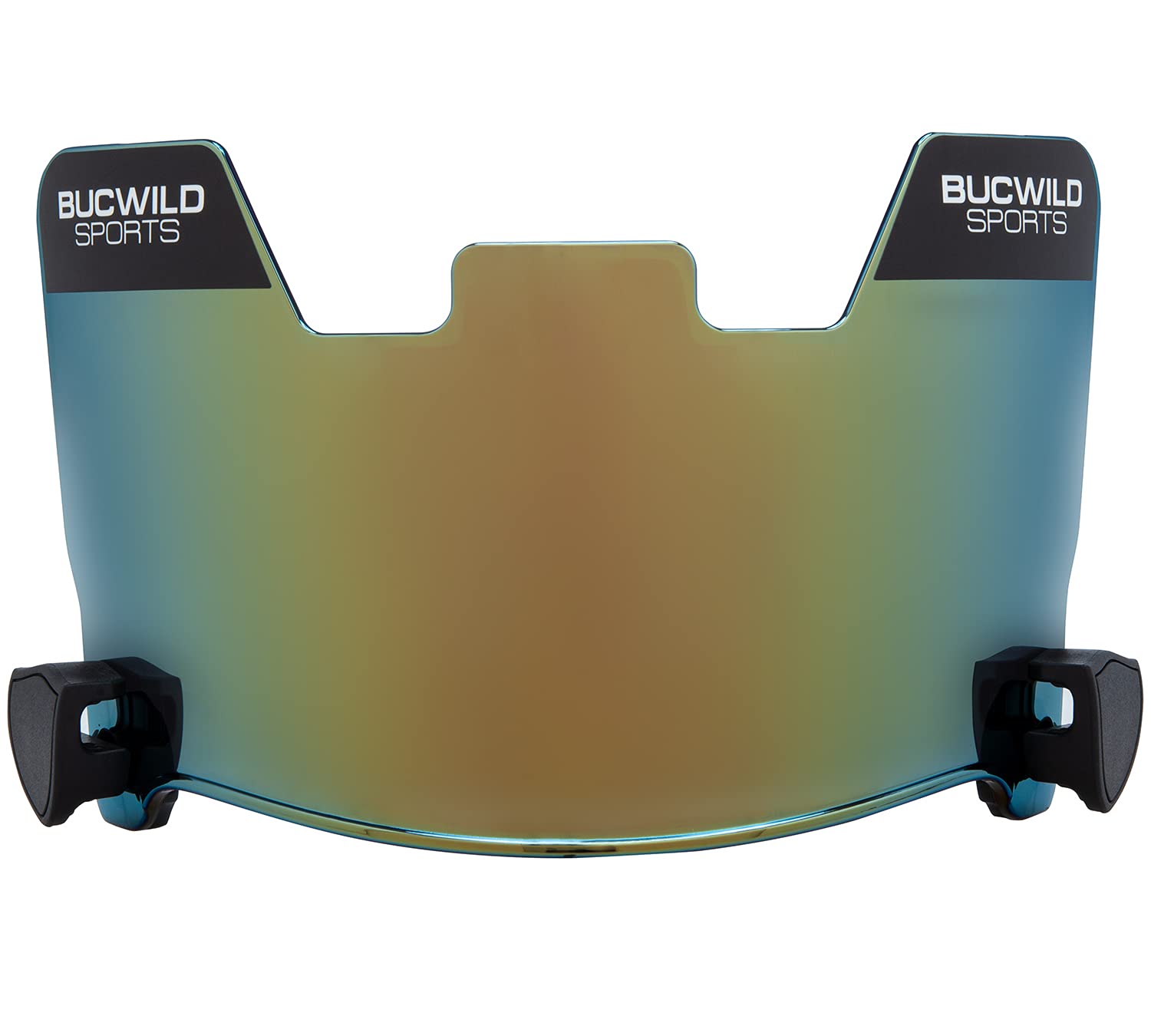 Bucwild Sports Football Visor Helmet Face Shield for Youth & Adults - Clear, Black, Chrome, Gold, Tinted Blue/Red with Clips, Stickers & Microfiber Bag | Protective Eyewear for Football Games, Training & Outdoor Sports
