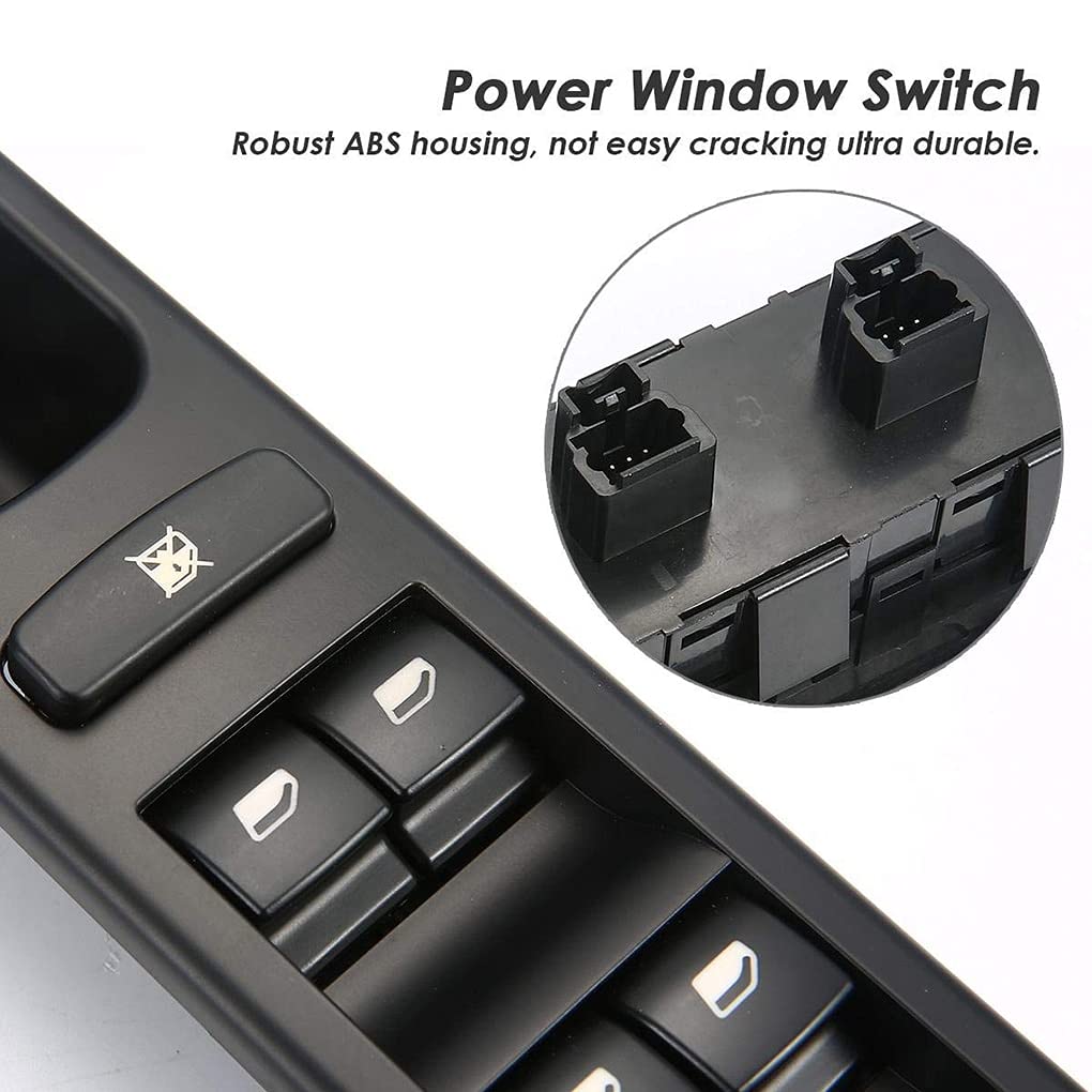 Peugeot 407 6D 2004-2014 Power Window Switch Control Panel Replacement - Window Lifter 6554.ER - Compatible with Driver & Passenger Side Windows - Perfect for Car Window Repair & Maintenance
