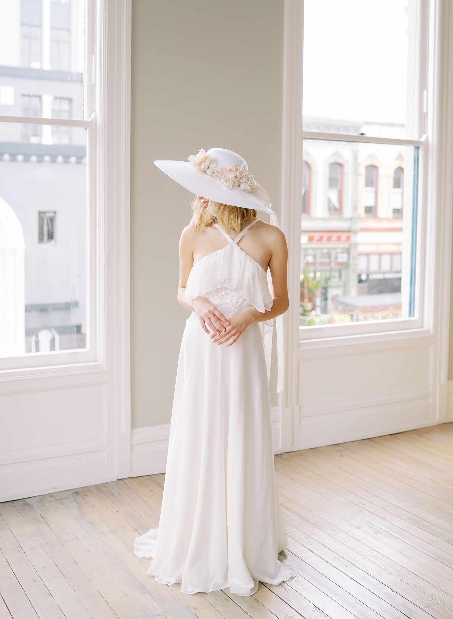 Elegant Floral Bridal Hat for Wedding - Style #2457 | Perfect for Bridal Showers, Garden Weddings & Boho Chic Looks