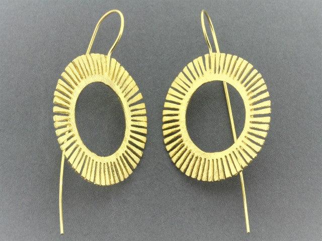 22K Gold Plated Sterling Silver Feather Circle Earrings for Women - Elegant Boho Jewelry for Parties, Weddings & Everyday Wear