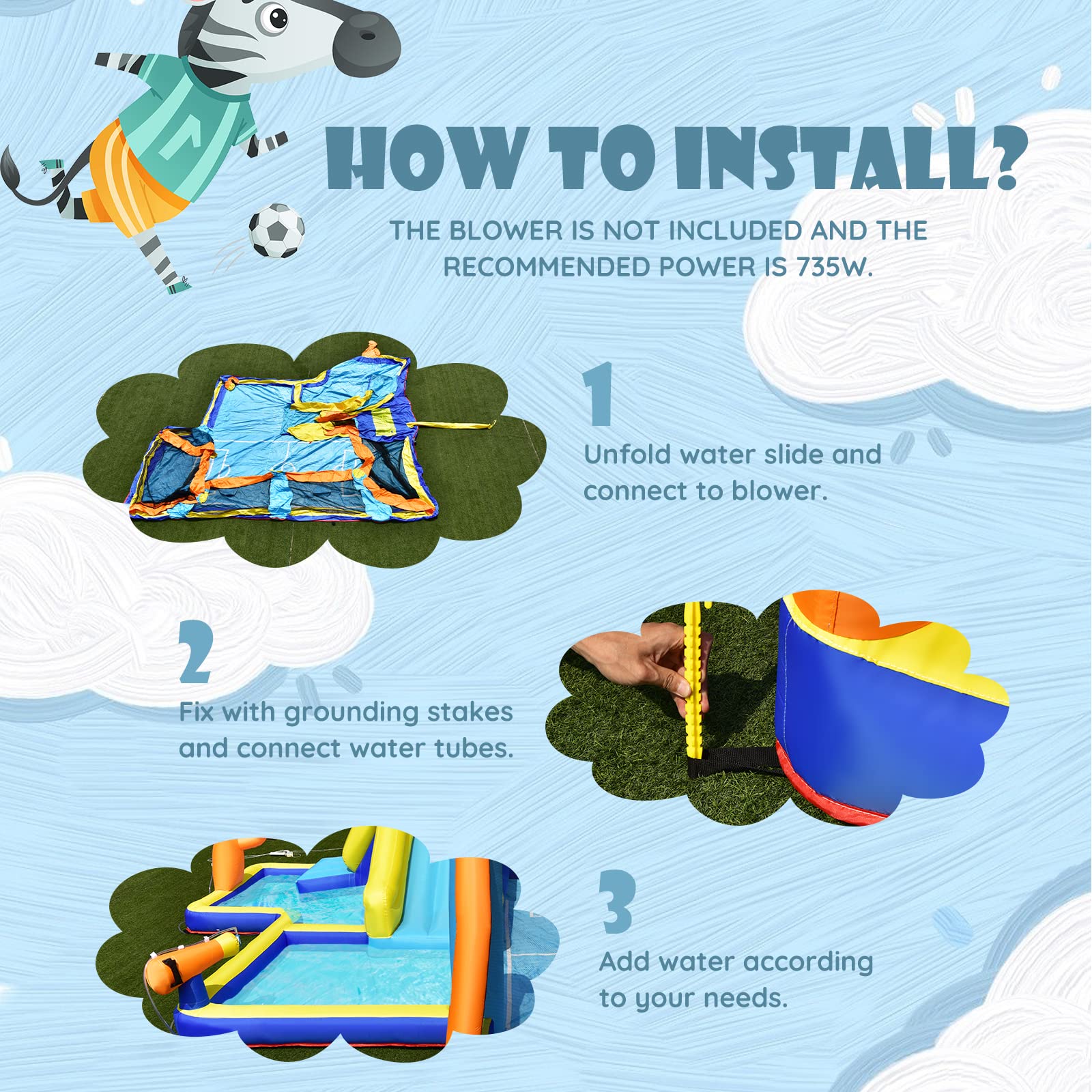BOUNTECH 15x16.5FT Inflatable Water Slide with Splash Pool & Climbing Wall - 7-in-1 Mega Water Soccer Park for Outdoor Fun | Perfect for Backyard Parties, Summer Games, Kids Birthday Gifts & Family Water Activities