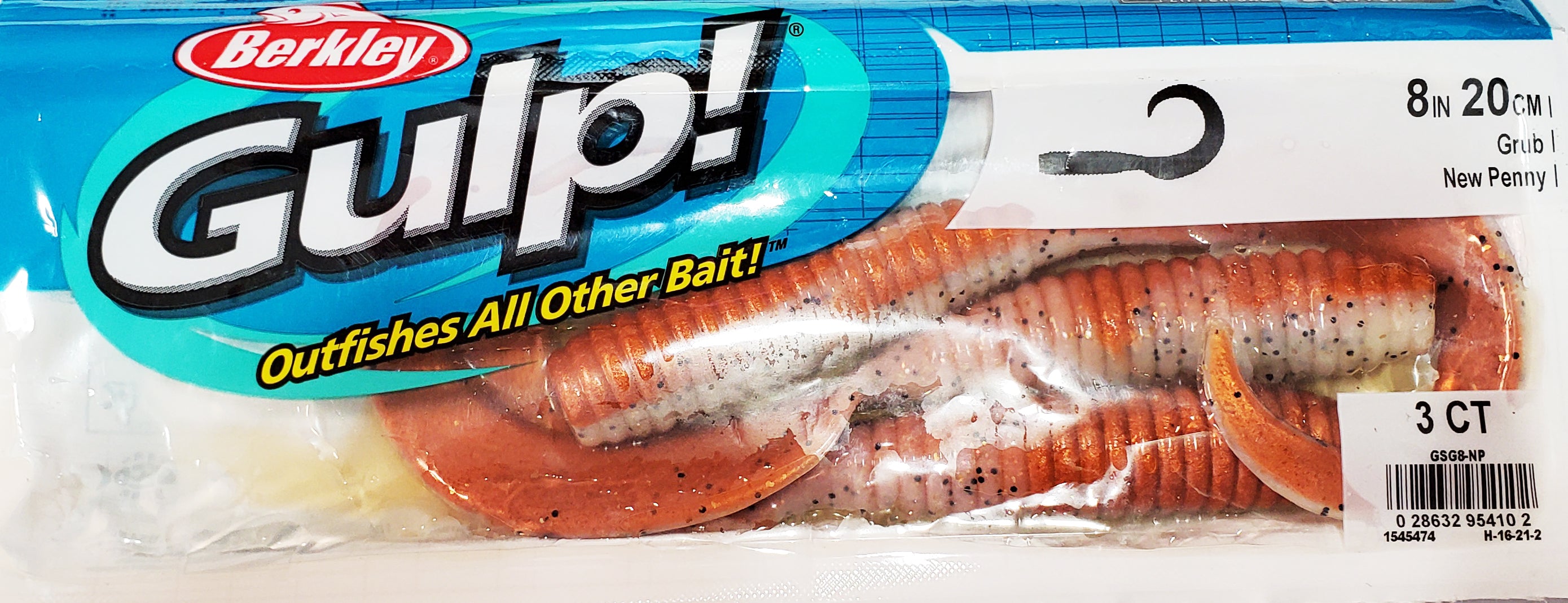 Berkley Gulp 8 Grub Soft Plastic Fishing Bait - Lifelike Action for Bass, Trout & Panfish - Perfect for Freshwater & Saltwater Fishing