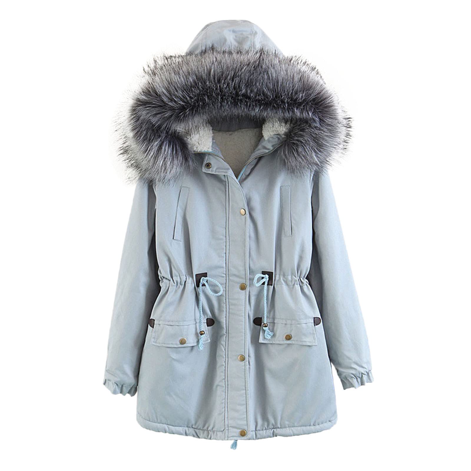 Women's Wool Herringbone Overcoat - Thick Fleece Pullover with Solid Color for Warmth & Style | Perfect for Winter Outfits, Office Wear & Casual Fashion