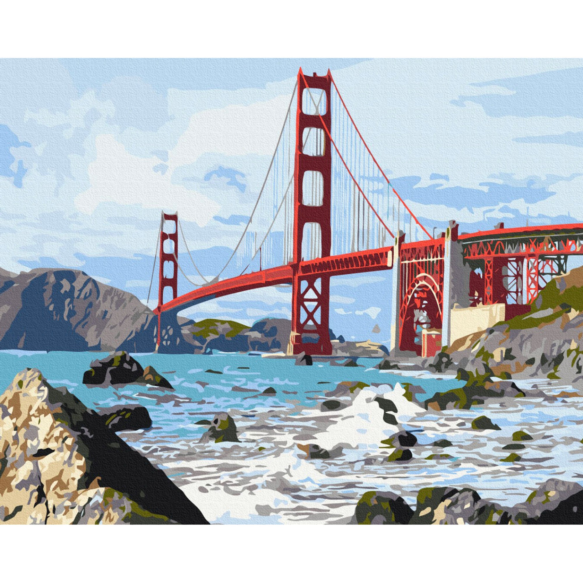 San Francisco Golden Gate Bridge Paint by Numbers Kit for Adults - DIY Oil Painting Art Set with Canvas, Brushes & Paints - Perfect for Home Decor, Wall Art & Relaxation