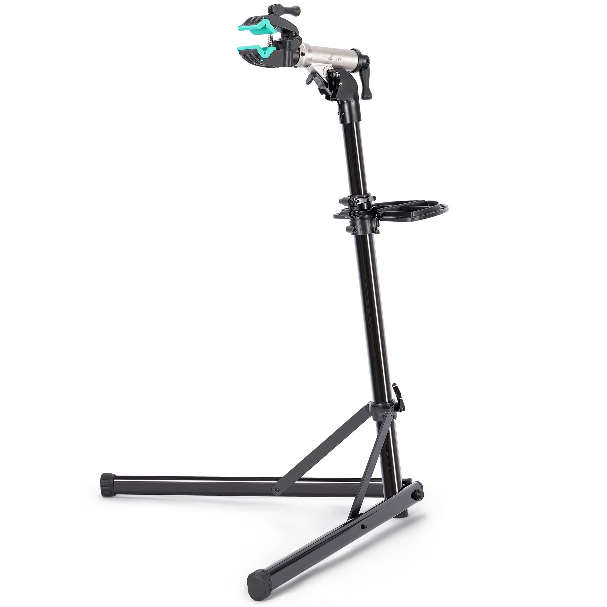 Cyclists Bike Repair Stand (Max Load 110lbs) - Heavy Duty Bicycle Workstand for Maintenance & Tuning - Professional E-Bike, Mountain & Road Bike Stand for Home Mechanics & Bike Shops - Perfect for DIY Repairs, Cleaning & Storage