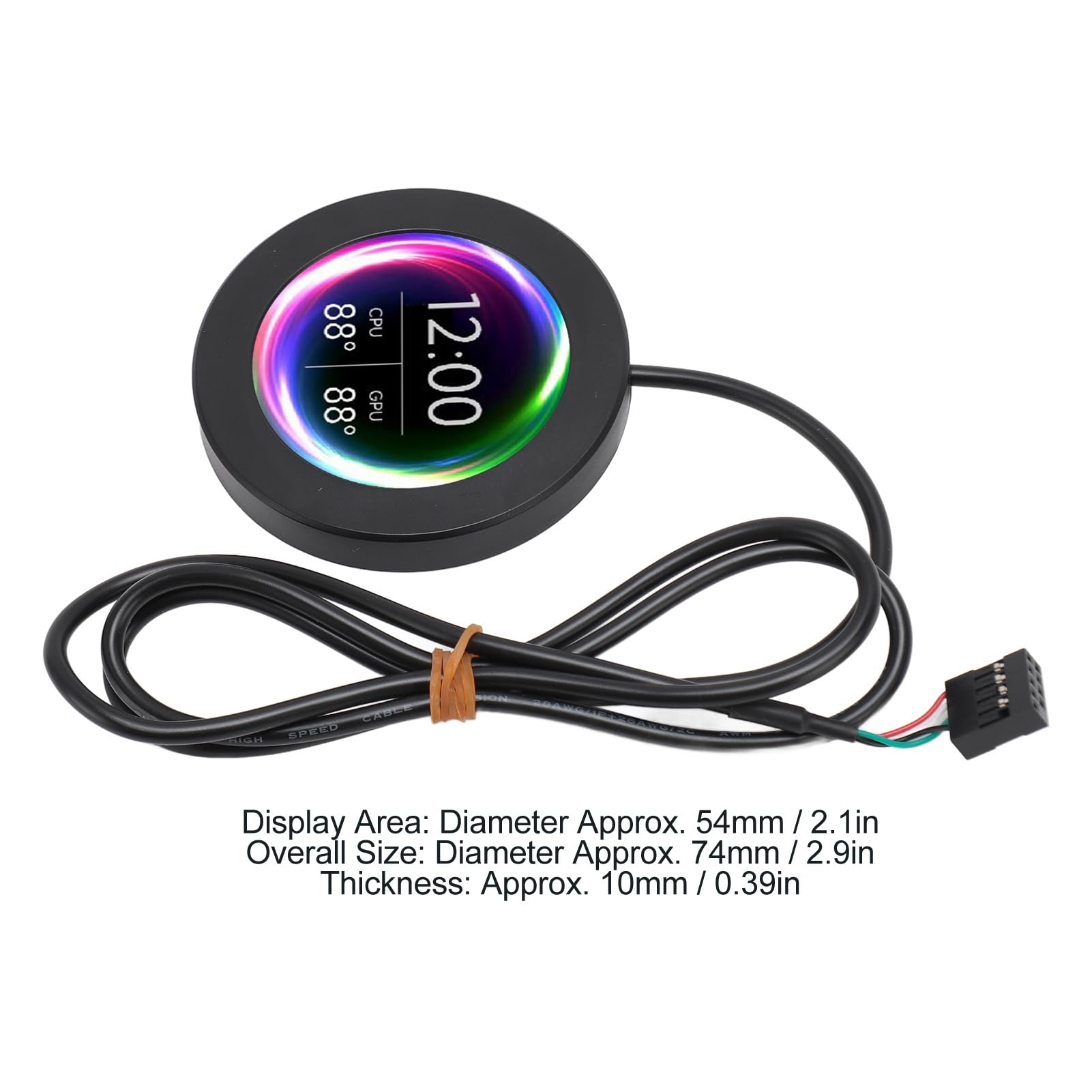 Annadue 2.1 AIO Computer Temperature Monitor with LCD Display - CPU Cooler Upgrade Kit, PC Sensor Panel for Water Cooling Systems, AIDA64 Compatible Computer Accessories (Black) - Perfect for Gaming Rigs and Custom PC Builds