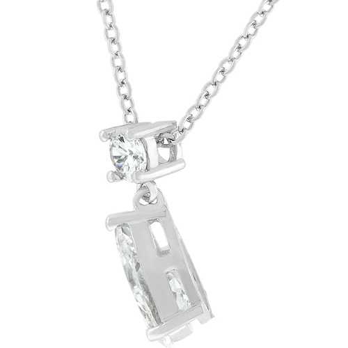 Elegant Pear-Shaped Cubic Zirconia Chandelier Pendant Necklace - Perfect for Weddings, Parties & Evening Events