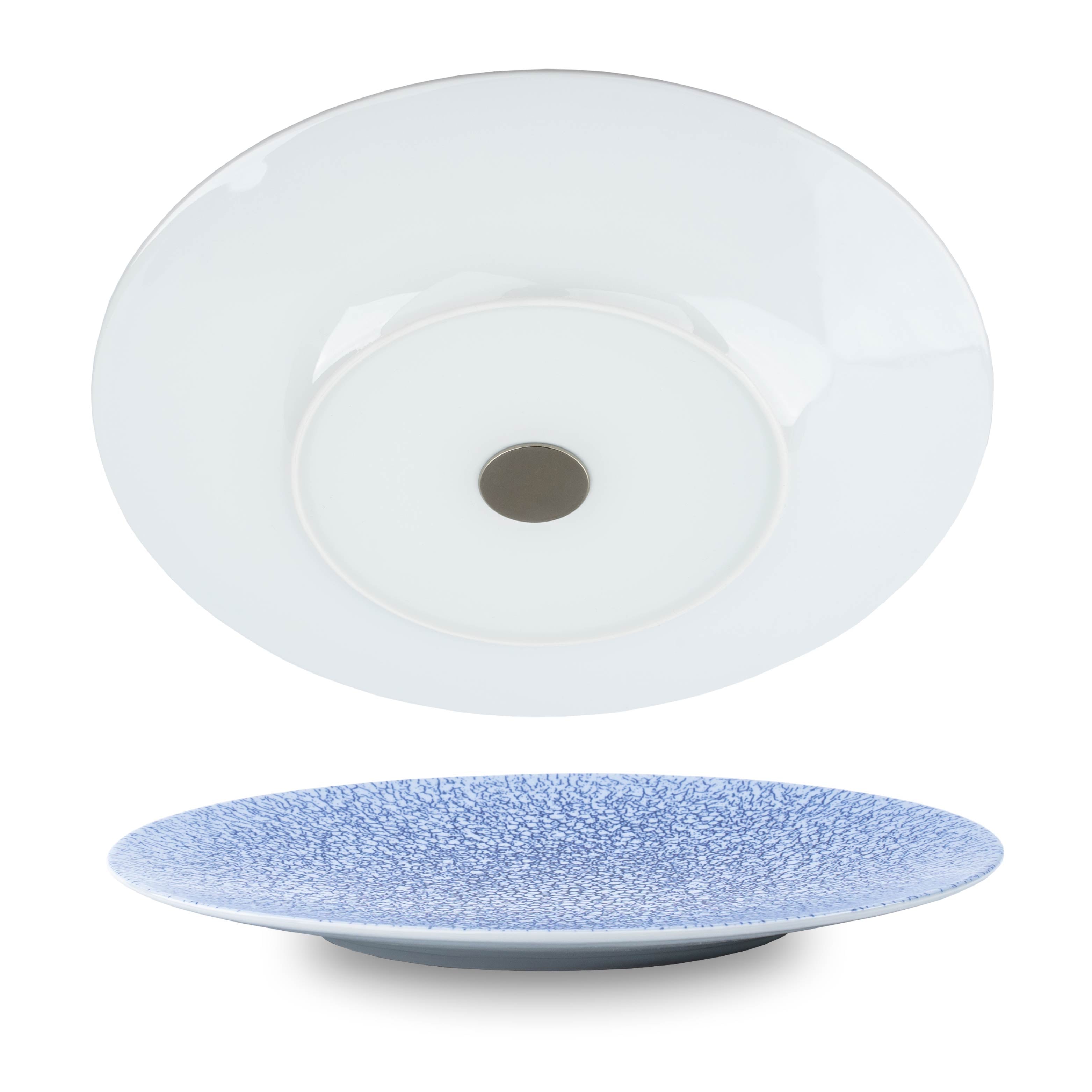 Premium Porcelain Dinner Plate with Ocean Design - 28 cm Magnet Plate for Elegant Dining & Home Decor