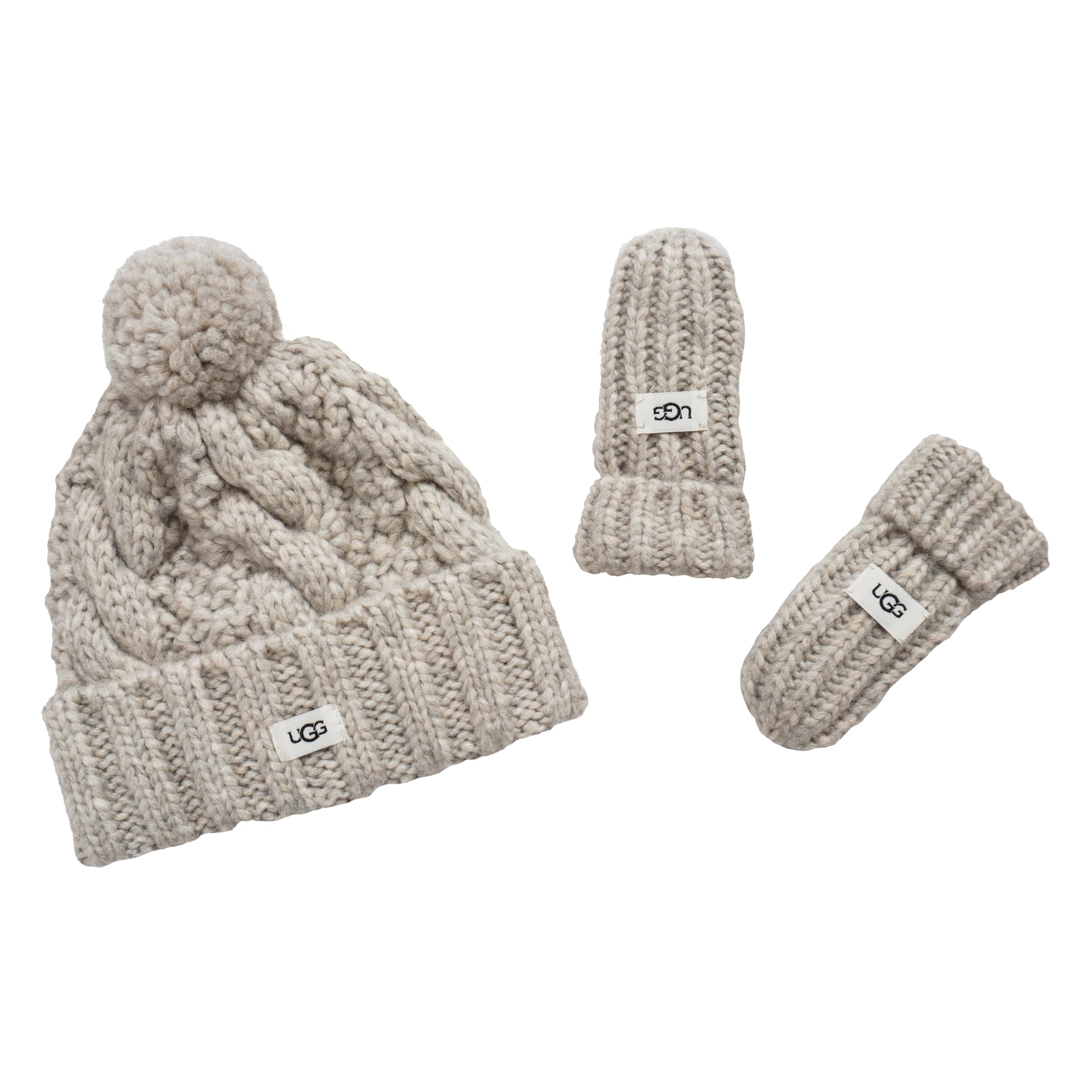 UGG Infant Cozy Knit Set - Soft Beanie Hat & Plush-Lined Mittens for Baby Boys & Girls | Warm Winter Outfit for Newborns & Toddlers