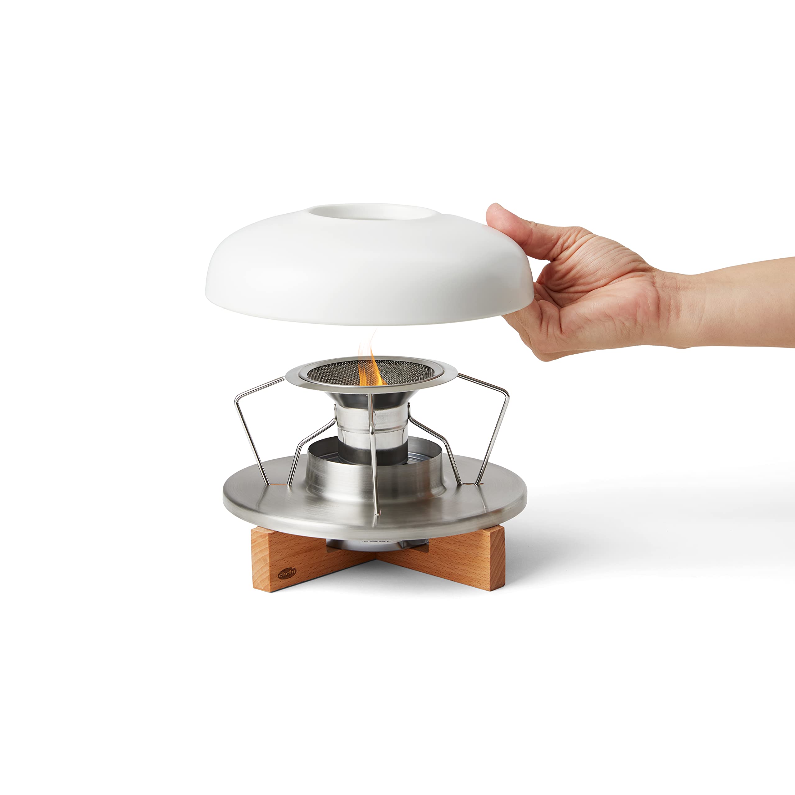 Chef’n Sweet Spot Tabletop S'mores Maker - Indoor & Outdoor Electric Marshmallow Roaster for Camping, Parties & Family Gatherings - White & Wood Design