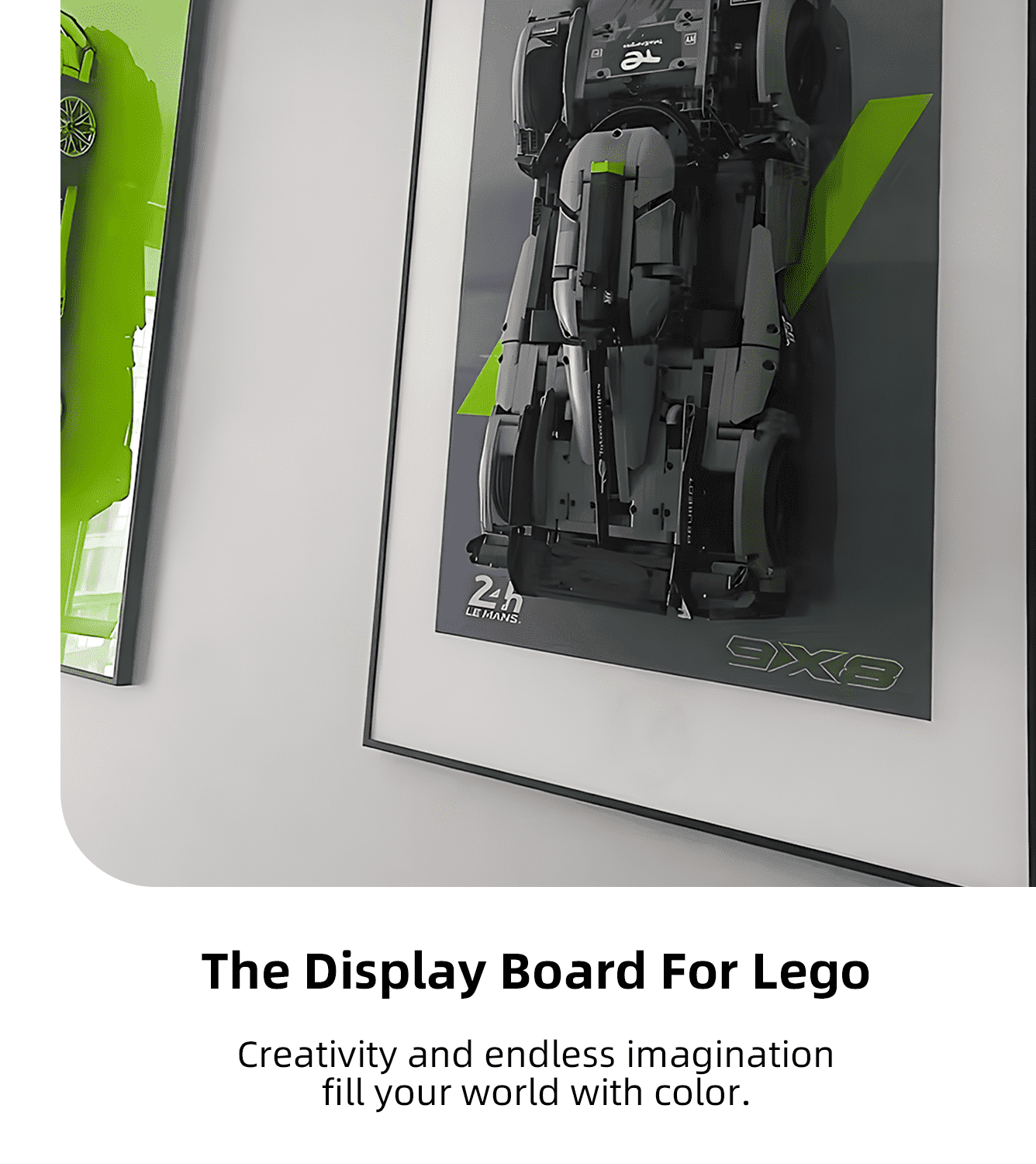 LEGO Technic PEUGEOT 9X8 24H Le Mans Hybrid Hypercar 42156 Wall Display Frame - Premium Showcase for LEGO Car Models, Perfect for Home Office Decor & Collector's Display