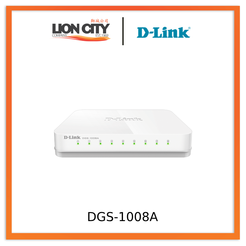 D-Link DGS-1008A 8-Port Gigabit Ethernet Switch | Plug & Play Desktop Network Hub | Ideal for Home Office, Gaming & Small Business Networks