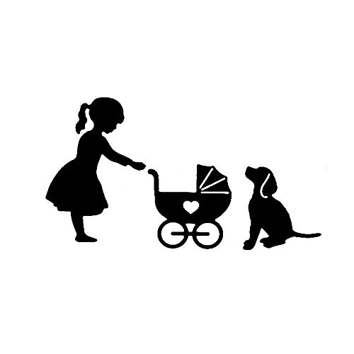Girl Dog Baby Carriage