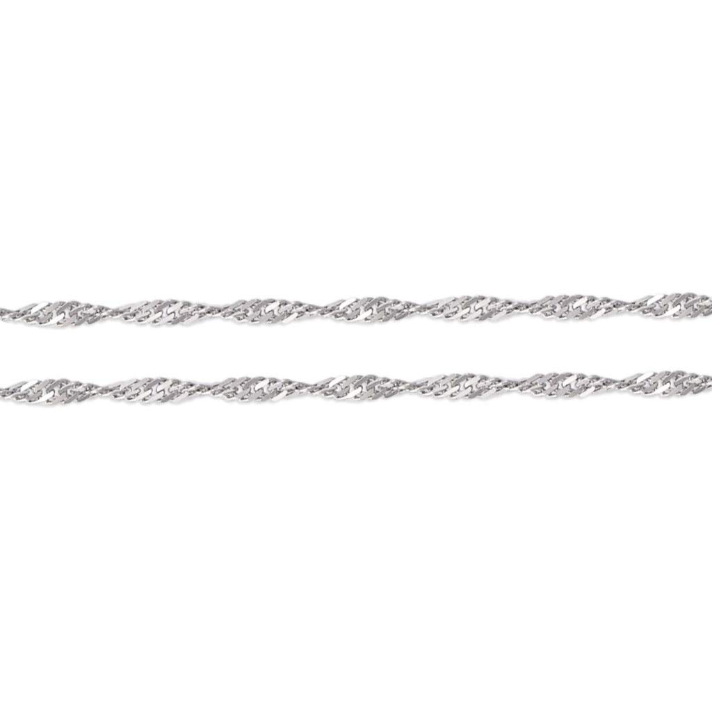 14K White Gold Singapore Chain Necklace - Italian Crafted Strong & Shiny Link Jewelry for Women & Men - 16-24 Inches Length, 0.7-1.4mm Width - Perfect Gift for Anniversary, Wedding & Special Occasions