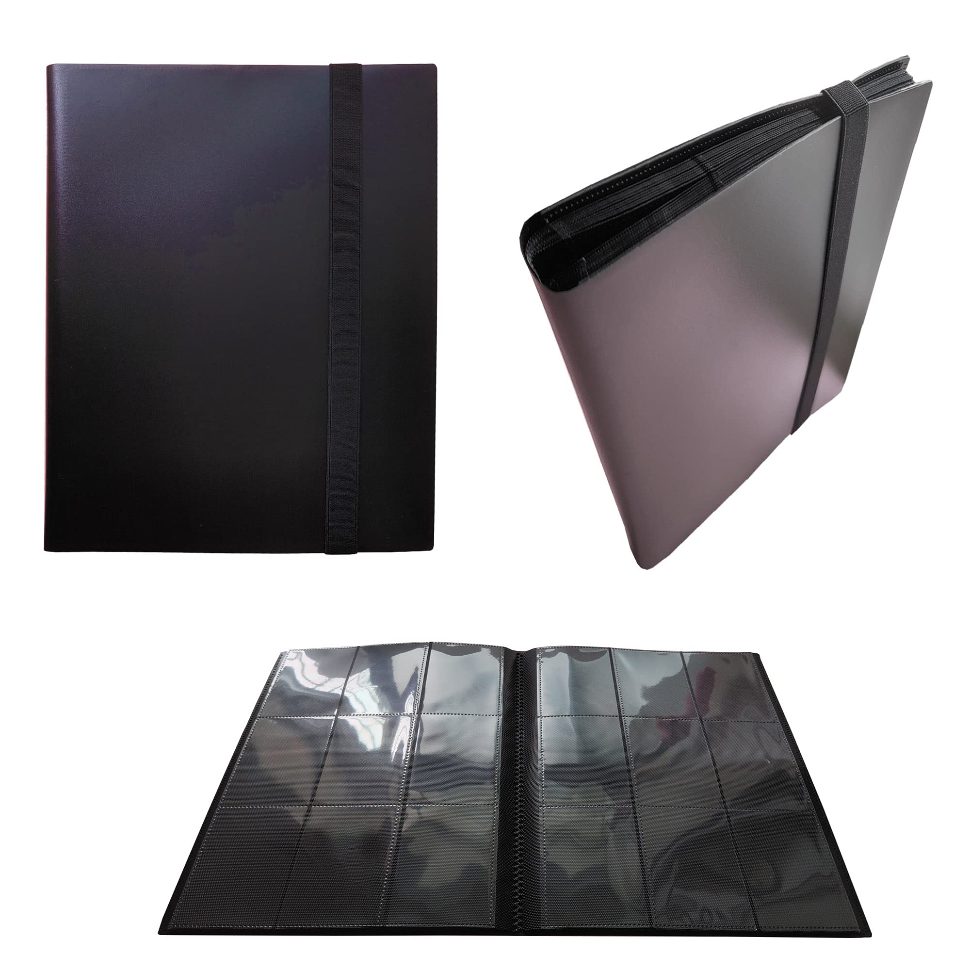 PKMLIFE 9-Pocket Trading Card Binder with Sleeves - Holds 360 Cards for Yugioh, MTG, Baseball, Hockey & Sports Cards | Premium Collection Storage Protection (Black) | Perfect for Card Collectors, Tournaments & Organized Play