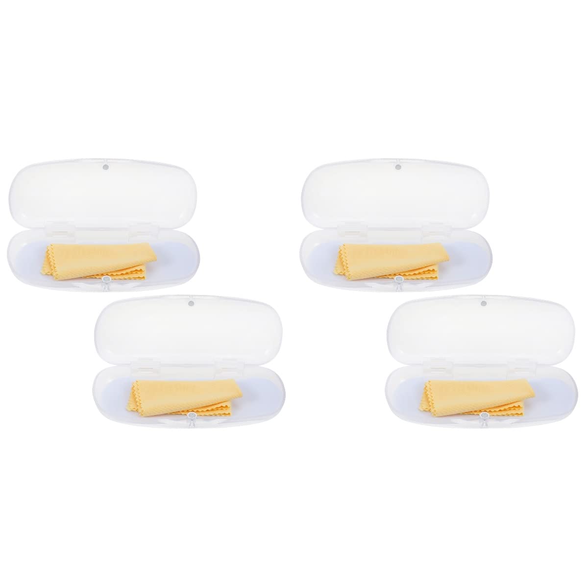 DOITOOL 4 Pack Clear PVC Glasses Case - Diving Goggle Storage, Eyeglass Protector & Headset Holder - Travel-Friendly Clamshell Organizer Pouch for Swim Gear, Sunglasses & Electronics Accessories