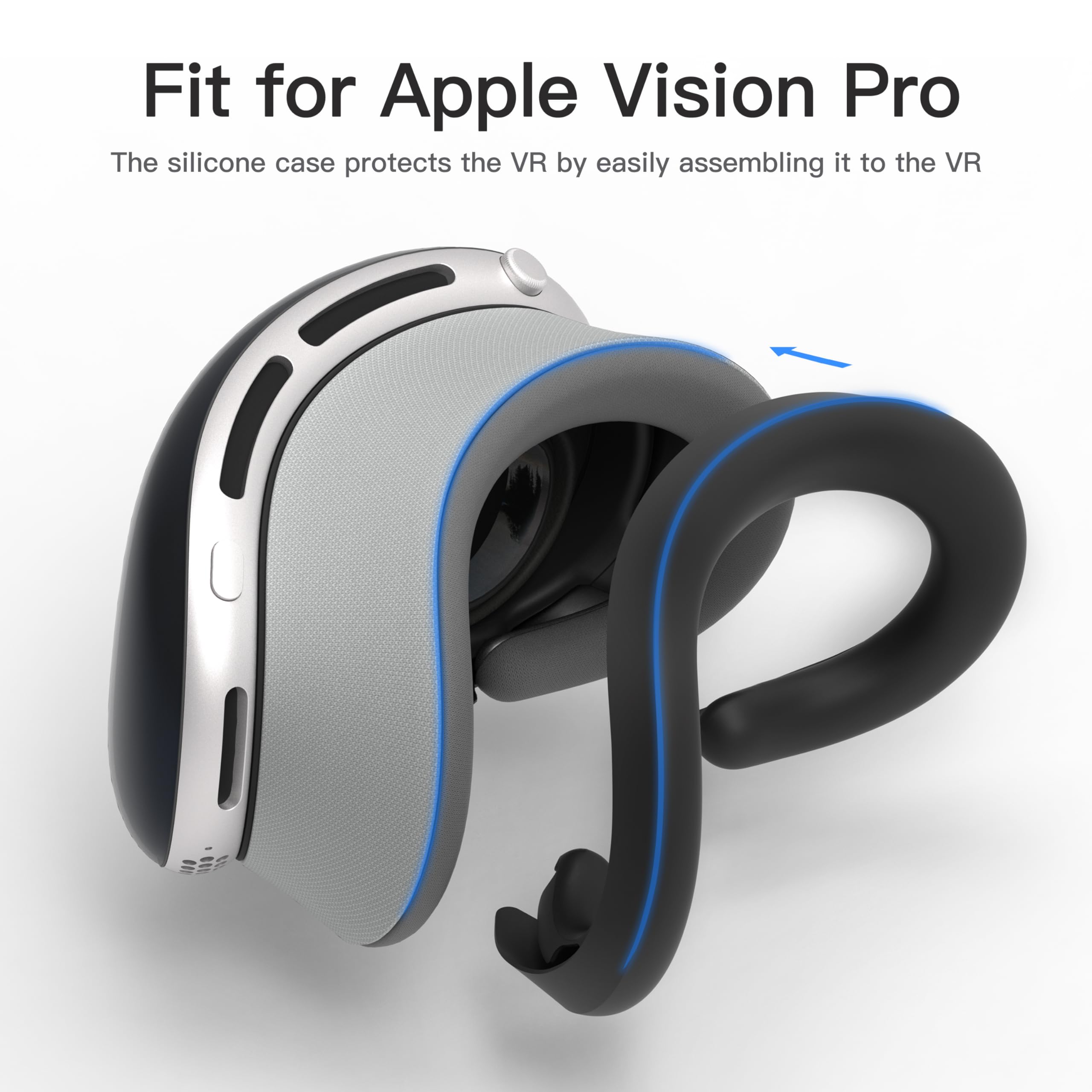 DamonLight VR Silicone Face Pad Cover for Apple Vision Pro - Waterproof, Washable Replacement Face Cushion (Size N) - Comfortable VR Mask for Gaming, Movies & Extended Wear