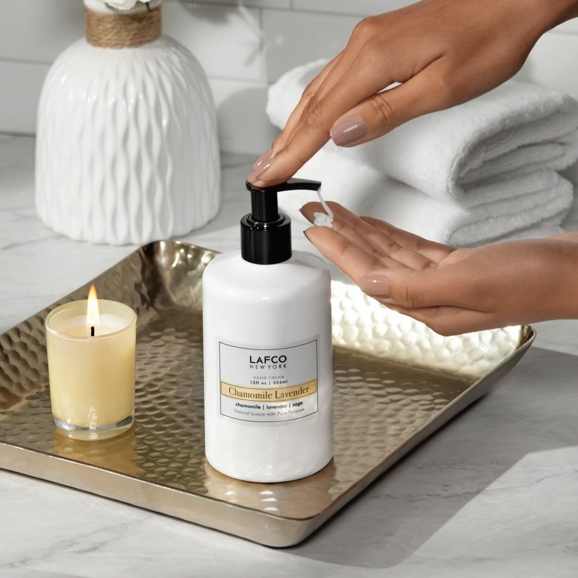 Organic Chamomile & Lavender Hand Cream for Dry Skin - Soothing Moisturizer with Natural Ingredients for Hydration & Relaxation - Perfect for Daily Use, Travel, and Gift Giving
