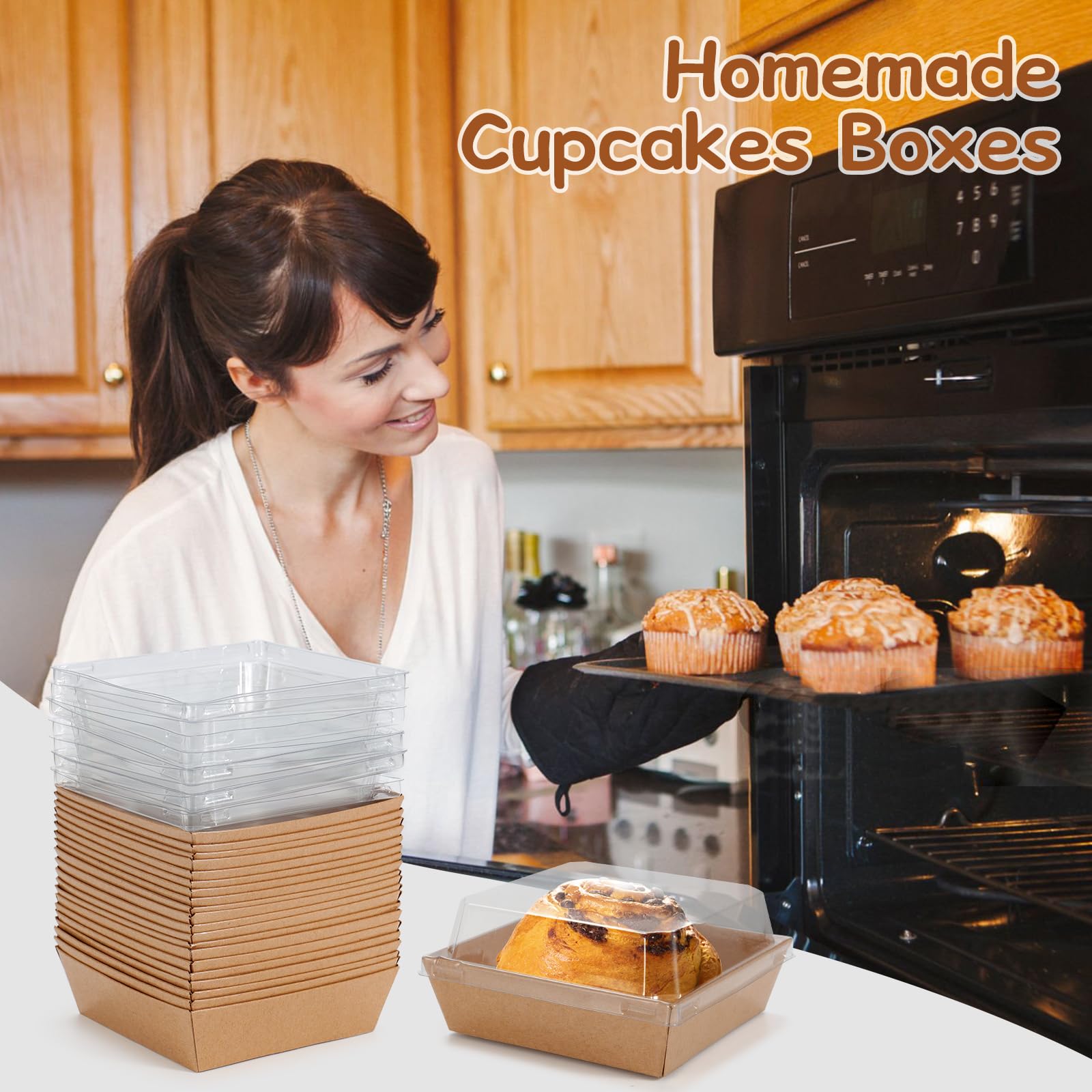 20 Pack Mini Charcuterie Boxes with Clear Lids - 4.5x4.5 Inch Square Disposable Bakery Boxes | Perfect for Wedding Parties, Desserts, Strawberries & Cookies | Eco-Friendly Food Containers for Gifts & Catering