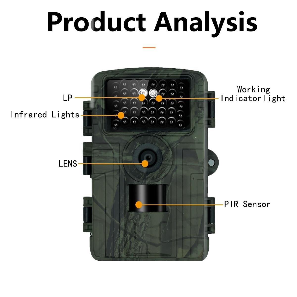 1080P WiFi Infrared Night Vision Hunting Camera with 2 LCD Screens - Trail Game Camera for Wildlife Monitoring, Security Surveillance & Outdoor Adventure