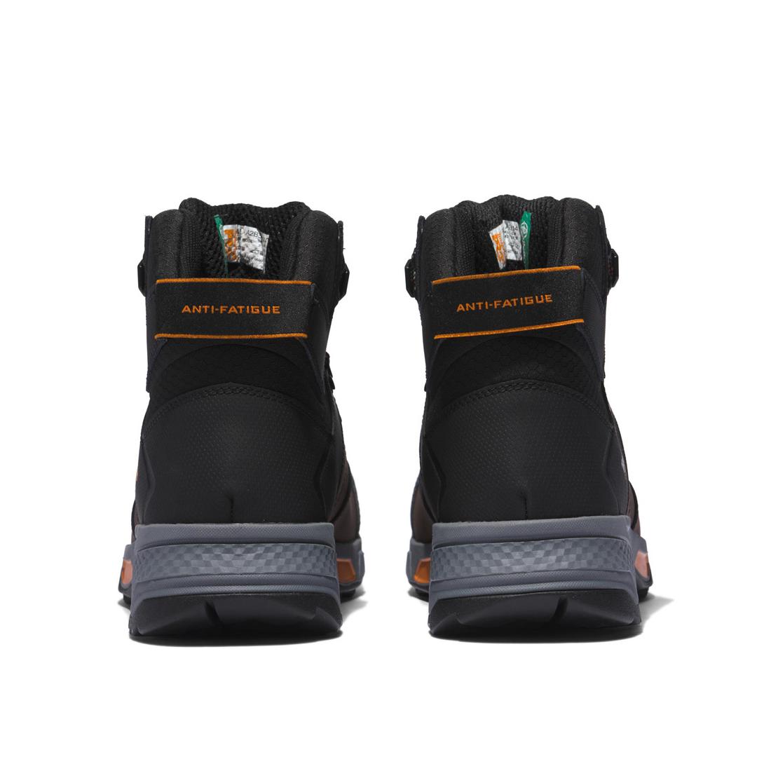 Switchback 6 Inch Composite Toe Waterproof Work Boots for Men - Brown Safety Shoes for Construction, Hiking & Outdoor Work