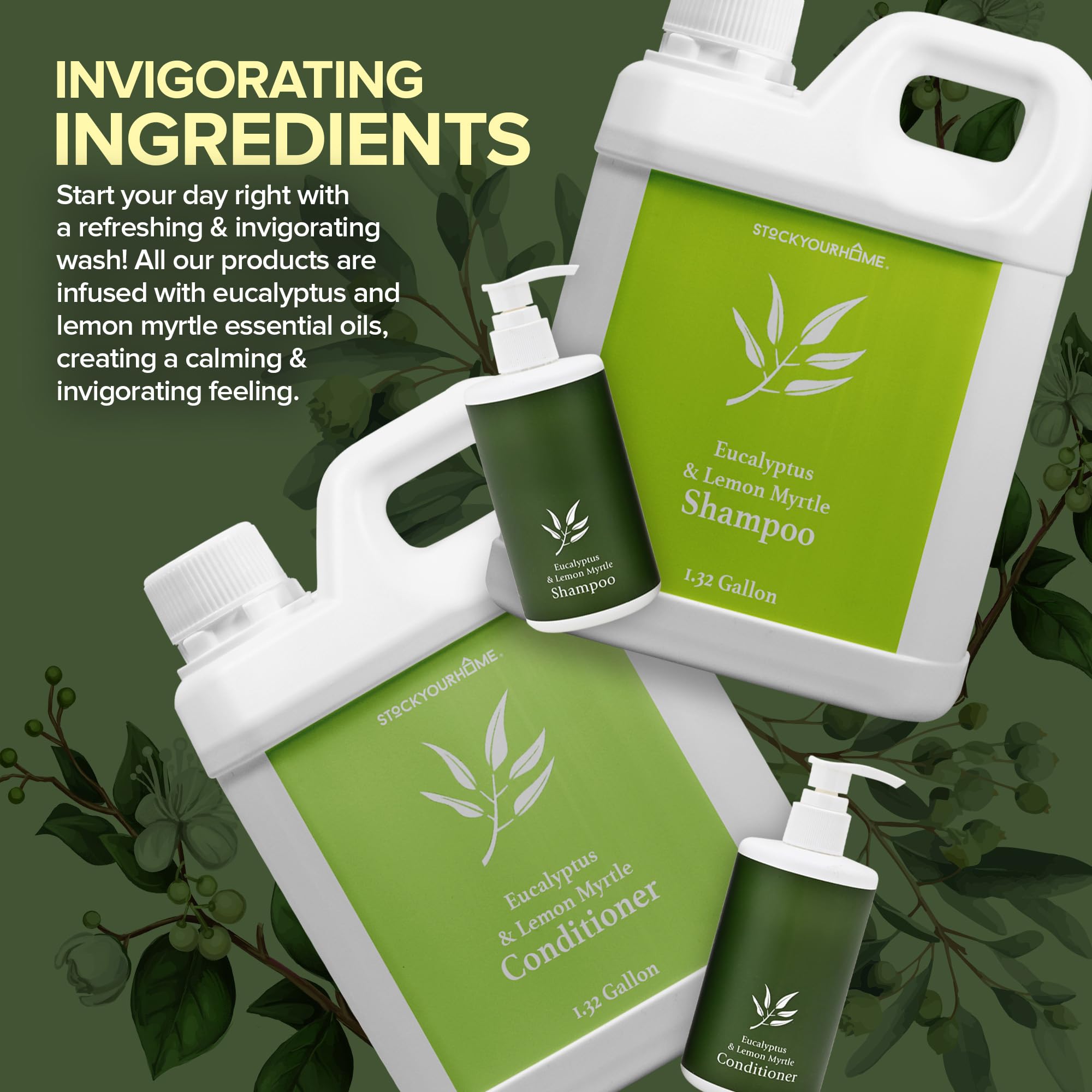 Bulk Hotel Amenities Kit with Gallon Refills - 10oz Soap, Shampoo & Conditioner Dispensers + 1 Gallon Refills - Guest Toiletries Set for Hotels, Motels & Airbnb | Perfect for Hospitality Industry & Travel Essentials