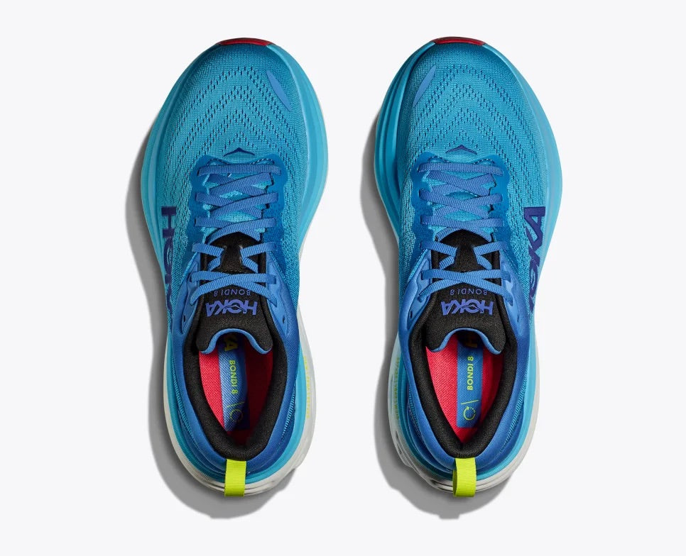 HOKA Men's Bondi 8 Running Shoes - Virtual Blue/Swim Day | Lightweight Cushioned Sneakers for Jogging, Walking & Marathon Training | Road & Treadmill Running Shoes for Men