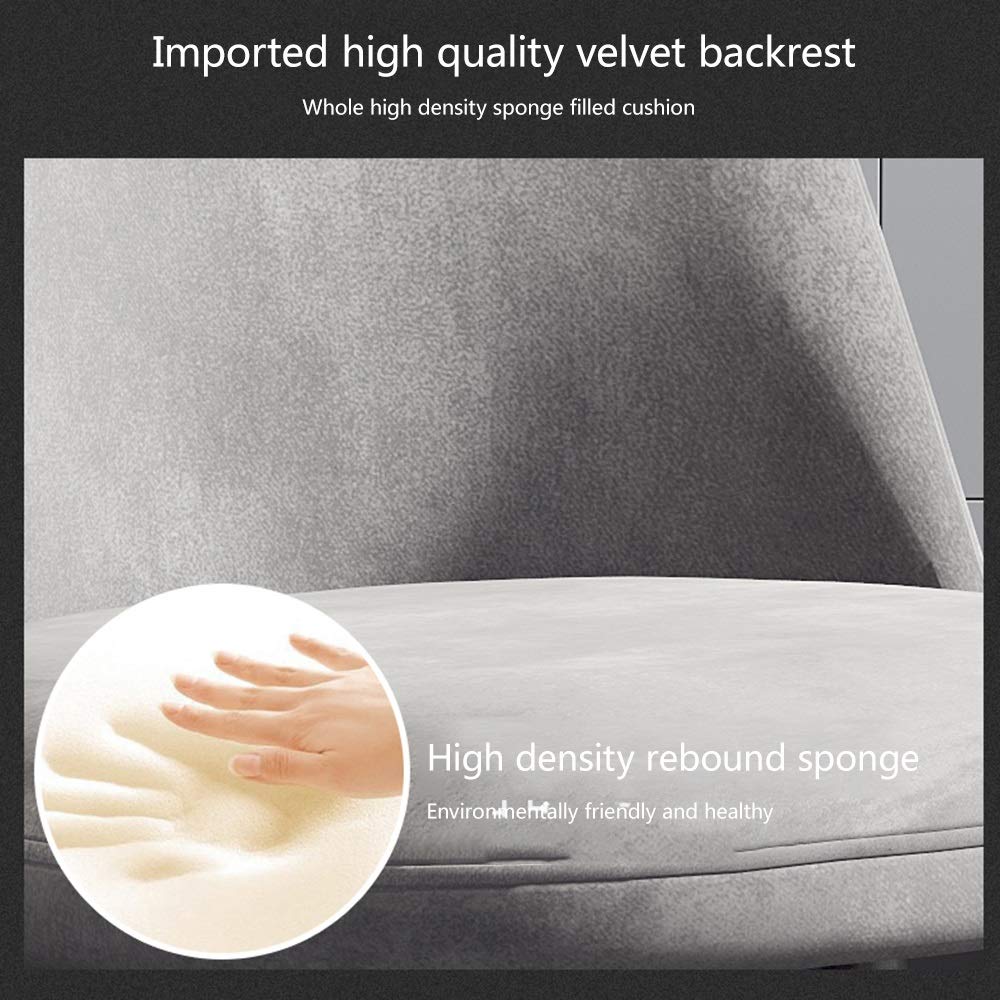 Ergonomic Accent Side Chair with Flannel Fabric - Light Luxury Casual Meeting Chair with Iron Legs for Living Room & Bedroom (Black) | Perfect for Home Office, Guest Seating & Small Spaces