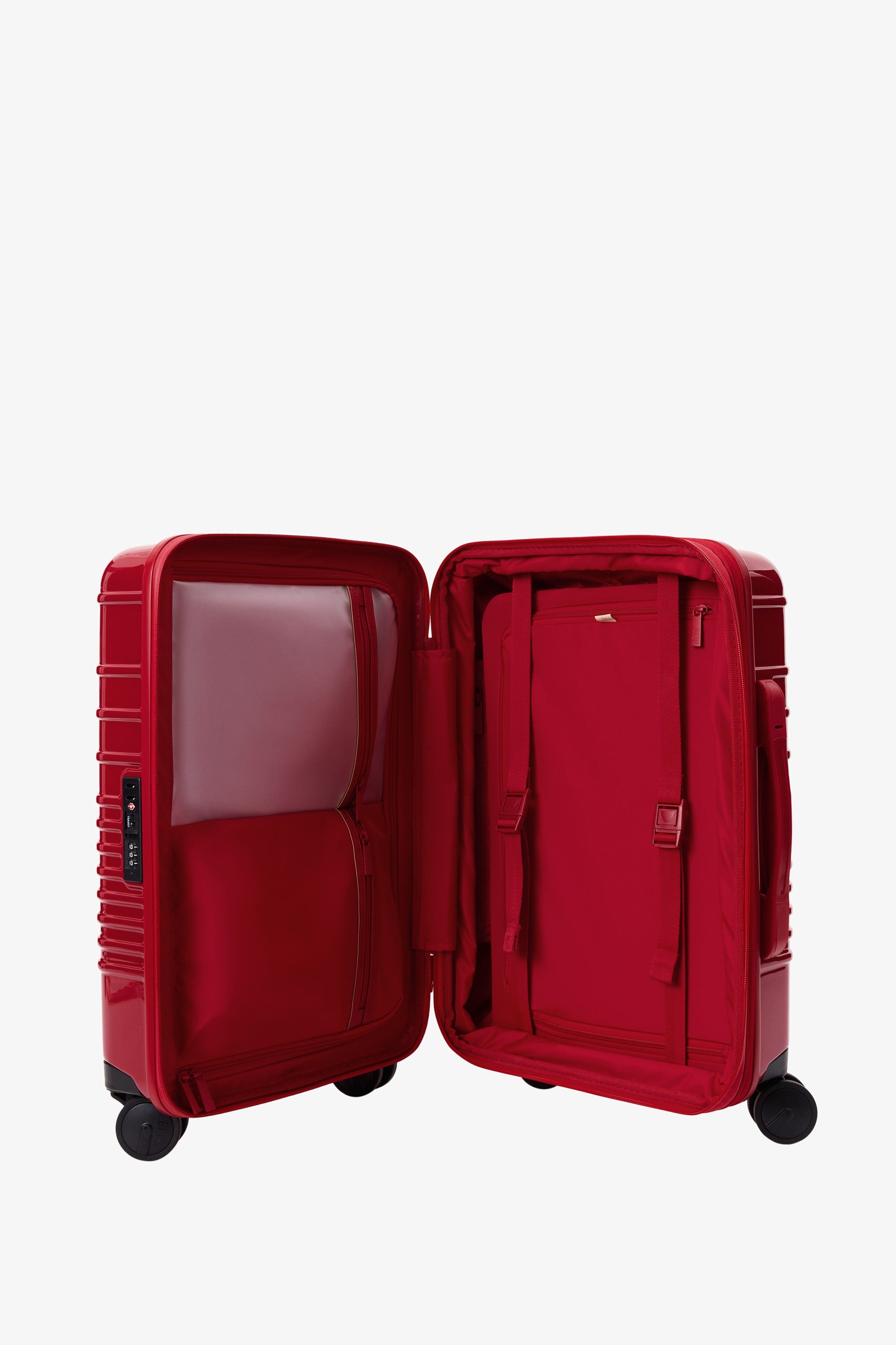 Text Me Red Carry On Roller Luggage - Lightweight & Durable Suitcase for Travel, Business Trips & Weekend Getaways