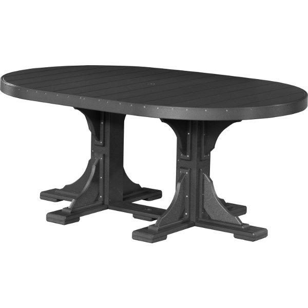 4ft x 6ft Oval Dining Table - Poly Resin Outdoor Patio Table for Garden, Poolside & Backyard Entertaining - Weatherproof & Durable