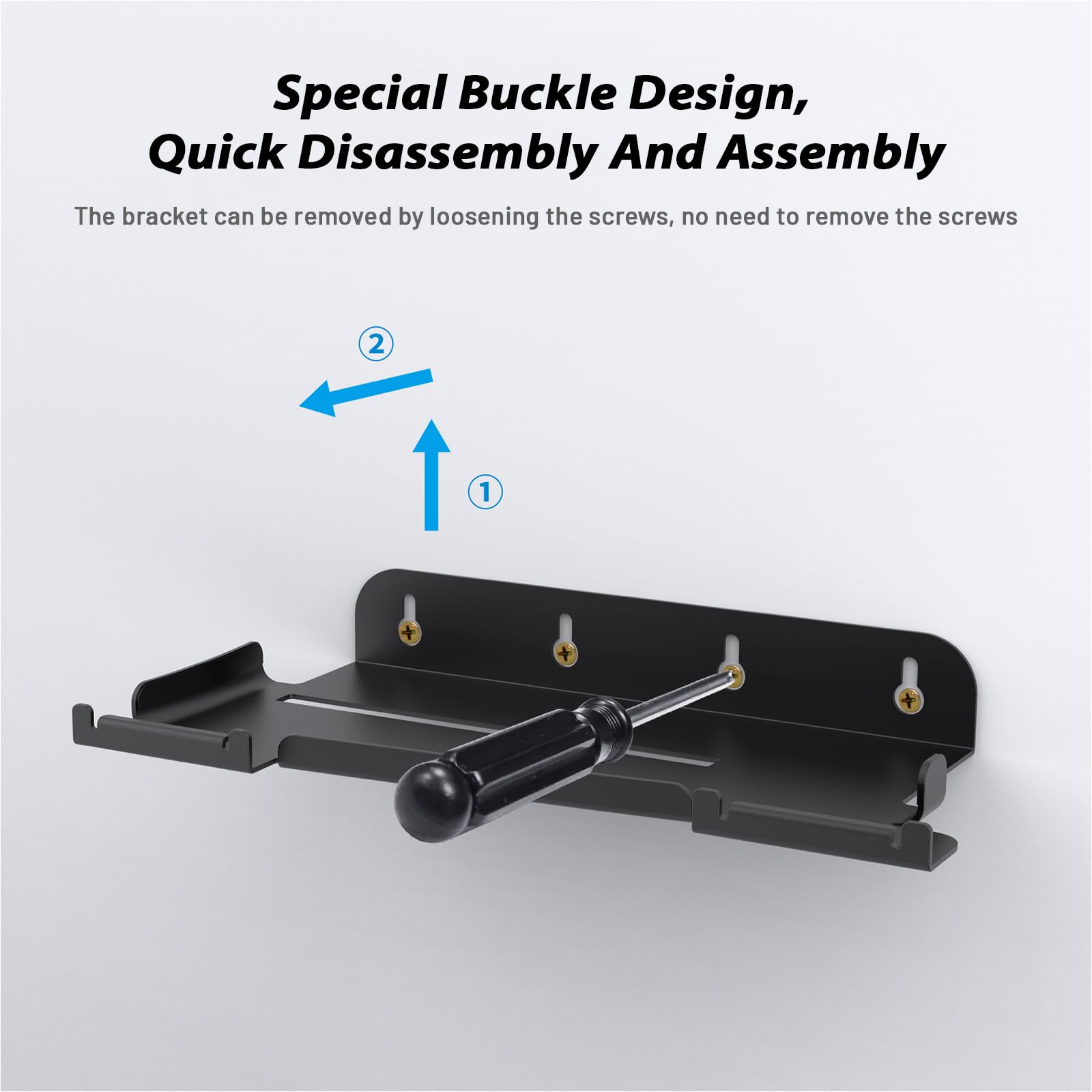 PS5 Slim Wall Mount Stand with 2 Removable Controller Holders - Floating Gaming Shelf for PS5 Slim Console - Secure Screw Fixing for Wall or Behind TV - Perfect for Small Spaces & Organized Gaming Setup