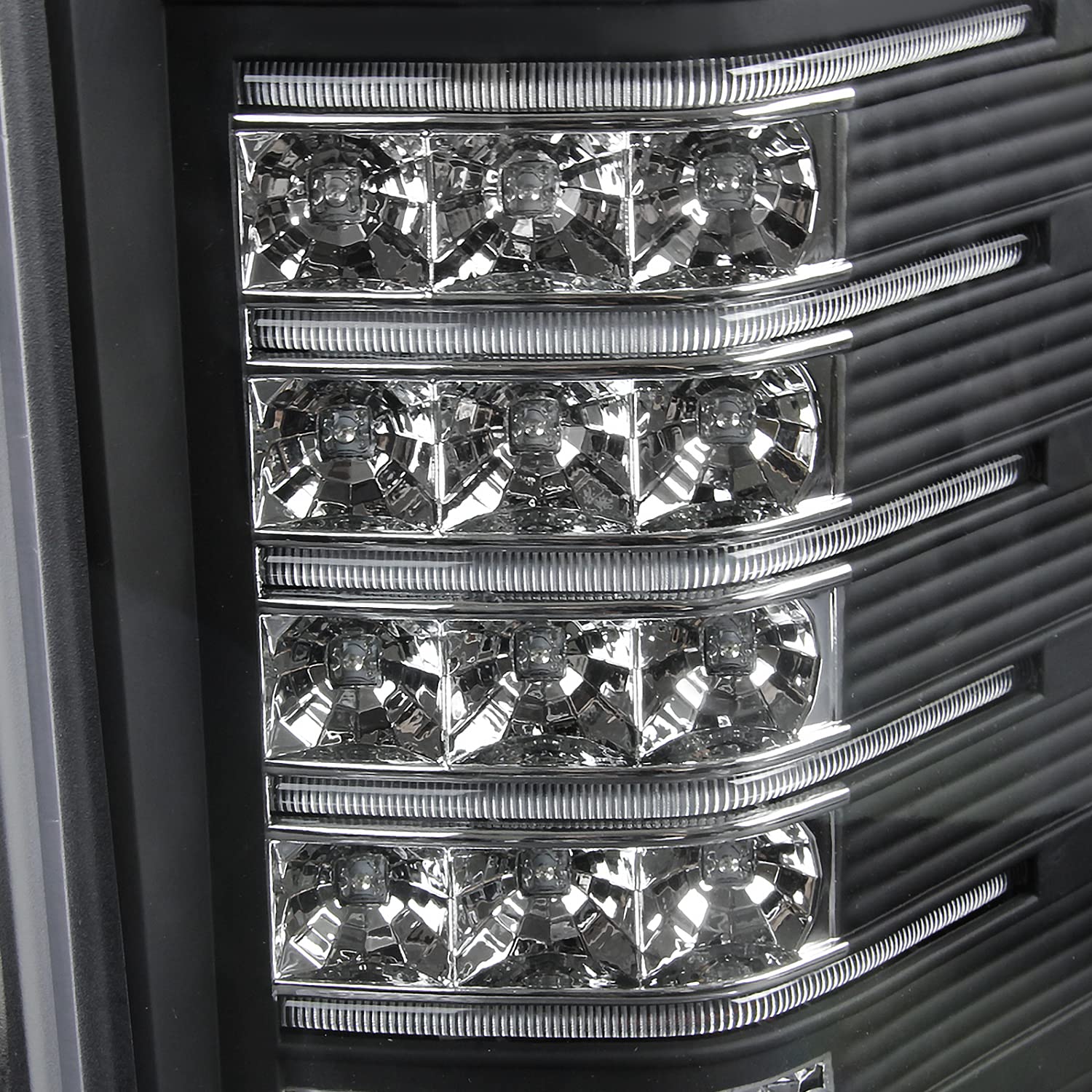 Spec-D Tuning LED Black Tail Lights for 2007-2013 Chevy Silverado 1500 & 2007-2014 Silverado 2500HD/3500HD - Left & Right Pair Assembly - Enhanced Night Visibility & Style Upgrade for Pickup Trucks