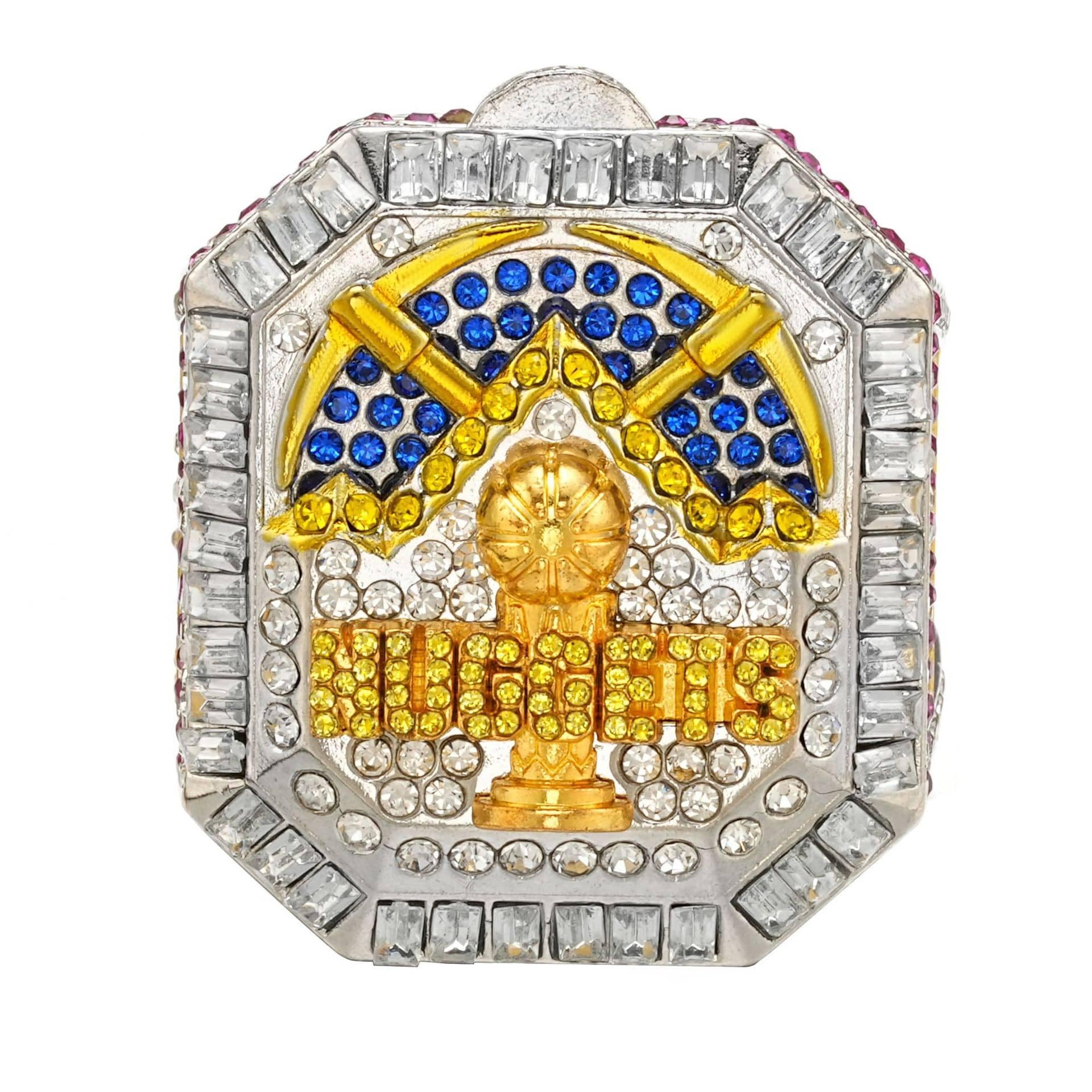 Denver Nuggets 2023 NBA Championship Ring - Official Replica Collectible for Men, Kids & Fans - Perfect Gift for Basketball Enthusiasts with Wooden Display Box - Great for Sports Memorabilia Collections & Fan Cave Decor
