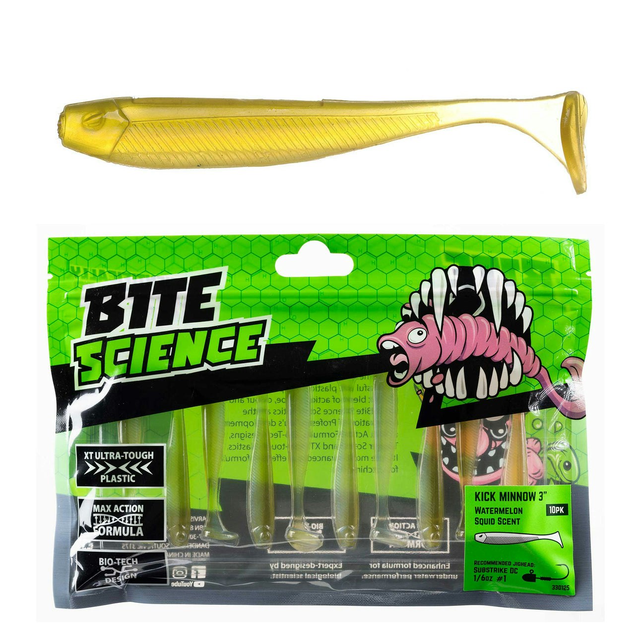 Bite Science Kick Minnow Fishing Lures - Premium Bass & Trout Bait for Freshwater & Saltwater Fishing | Perfect for Casting, Trolling & Ice Fishing