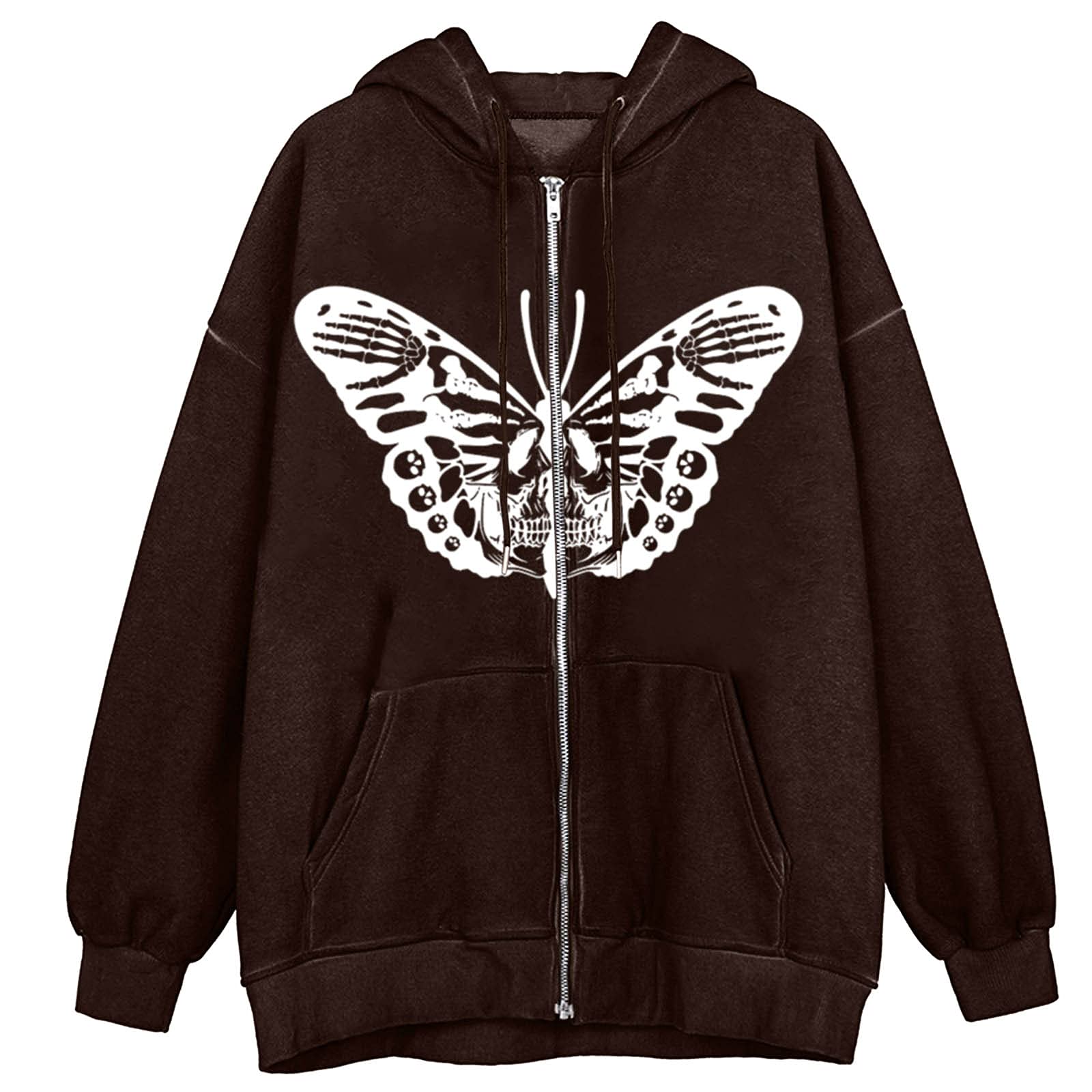 ONHUON Women's Full Zip Up Hoodie with Pockets - Long Sleeve Hooded Sweatshirt Jacket for Casual Wear, Outdoor Activities & Lounge