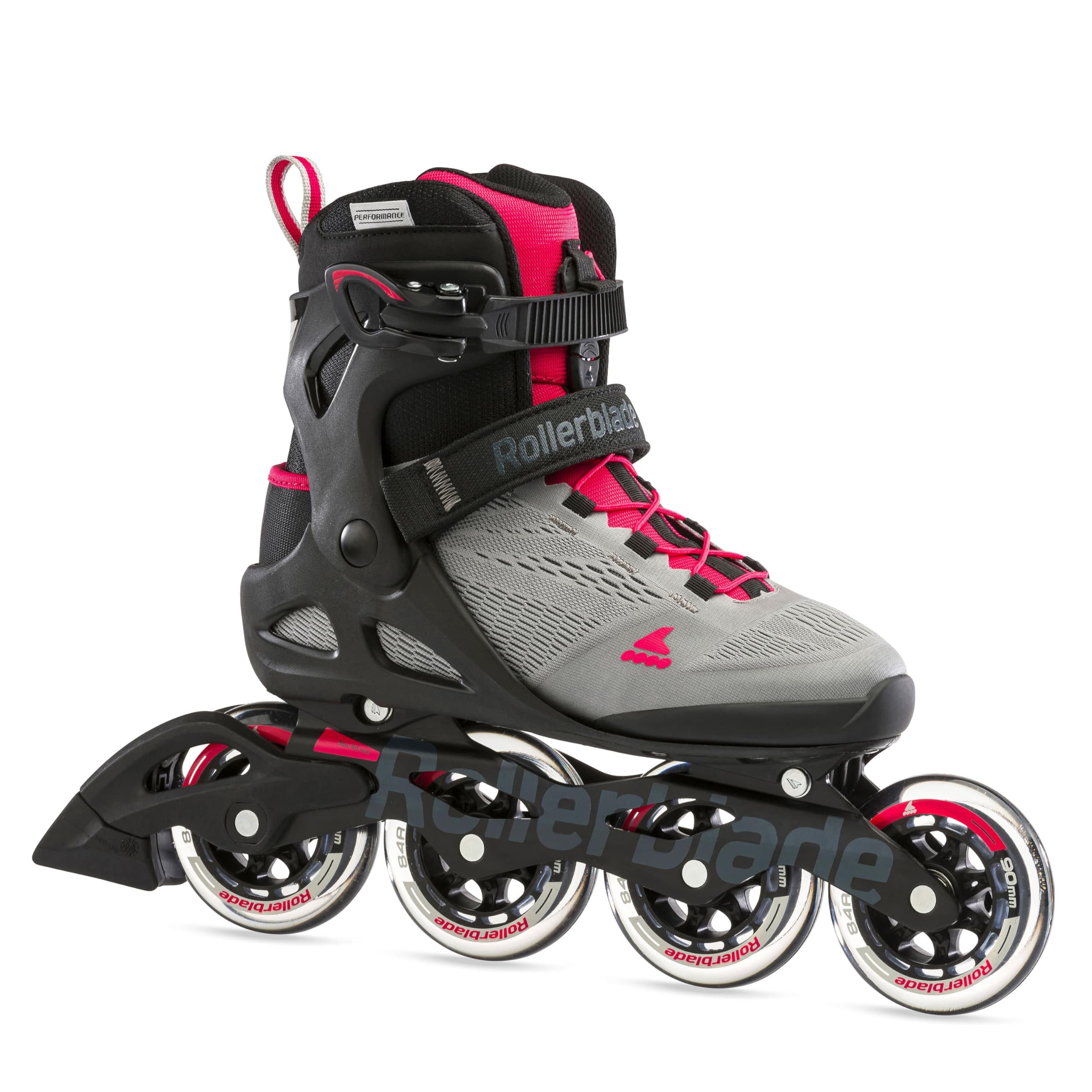 Rollerblade Women's MACROBLADE 90 W Inline Skates - Neutral Grey/Paradise Pink, Size 255 | Comfortable Fitness & Recreational Skates for Women | Perfect for Outdoor Exercise, Park Skating & Weekend Fun