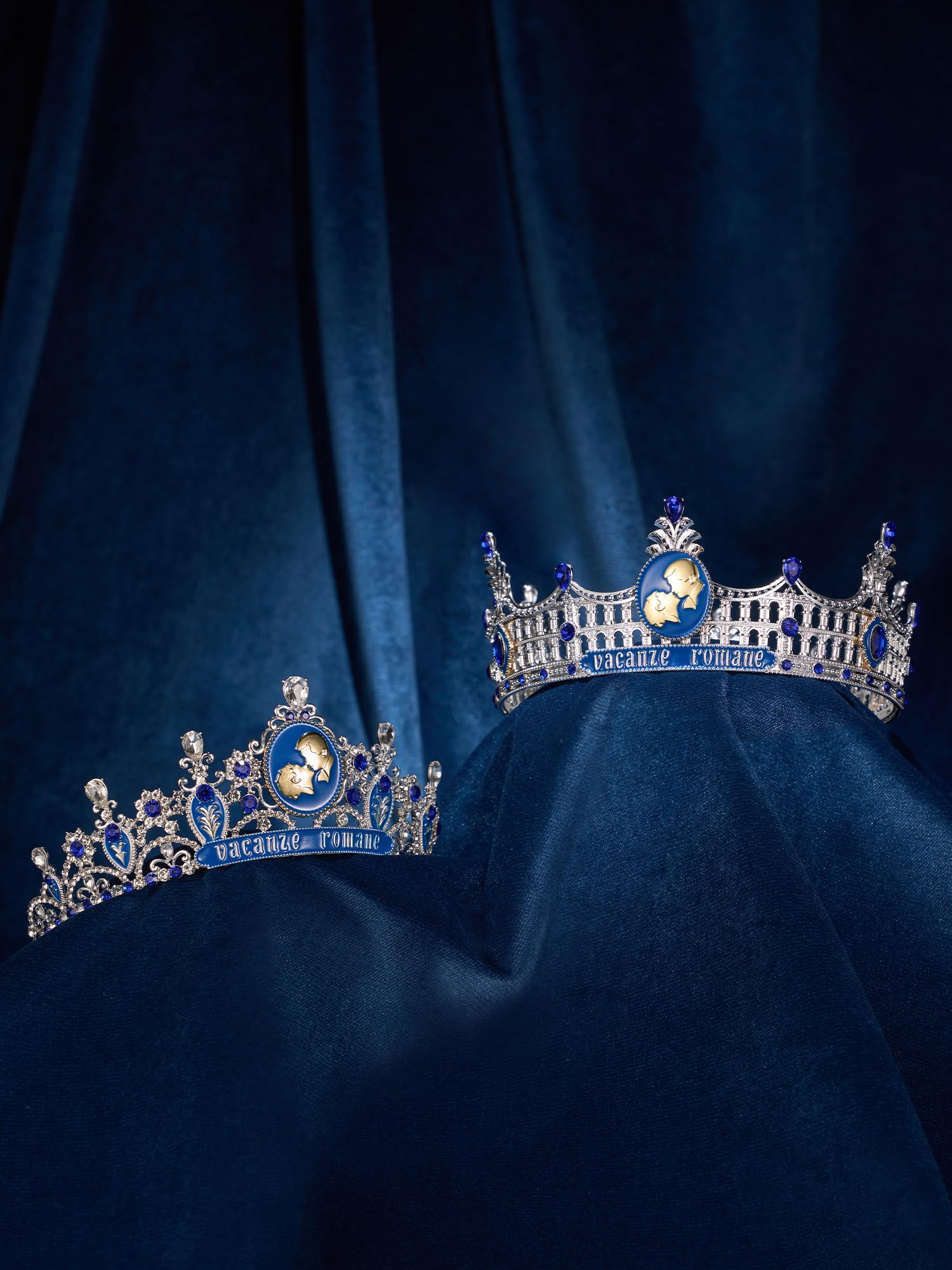 Royal Couple Crown Set for Women & Men - Crystal Queen Tiara & King Crown, 2-Pack Medieval Wedding Accessories for Prom, Birthday, Photo Shoot & Cosplay - Perfect for Couples, Bridal Showers & Renaissance Fairs