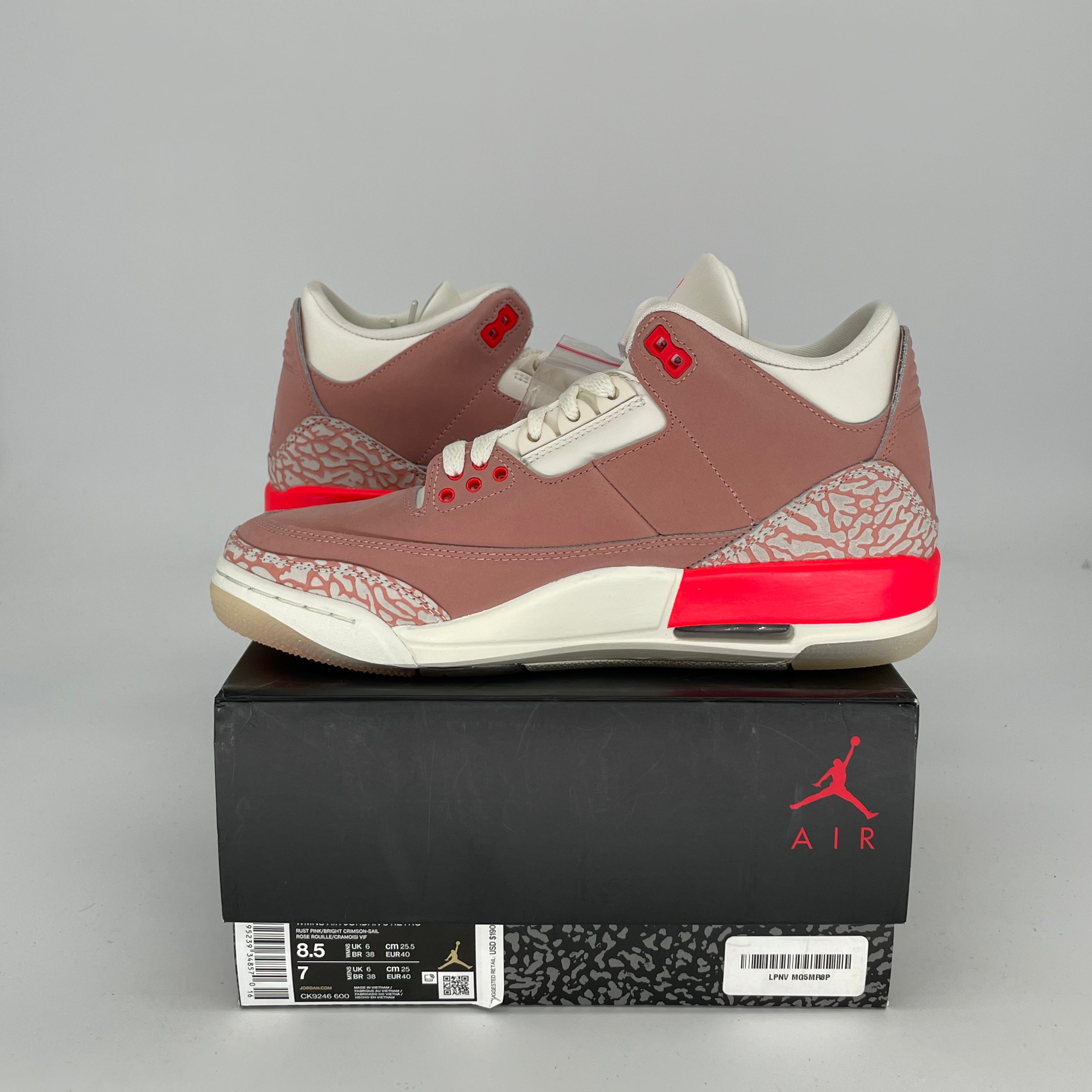 AIR JORDAN 3 Retro Rust Pink Women's Shoes Size 7/8.5W - Style CK9246-600 | Basketball Sneakers & Casual Wear for Women