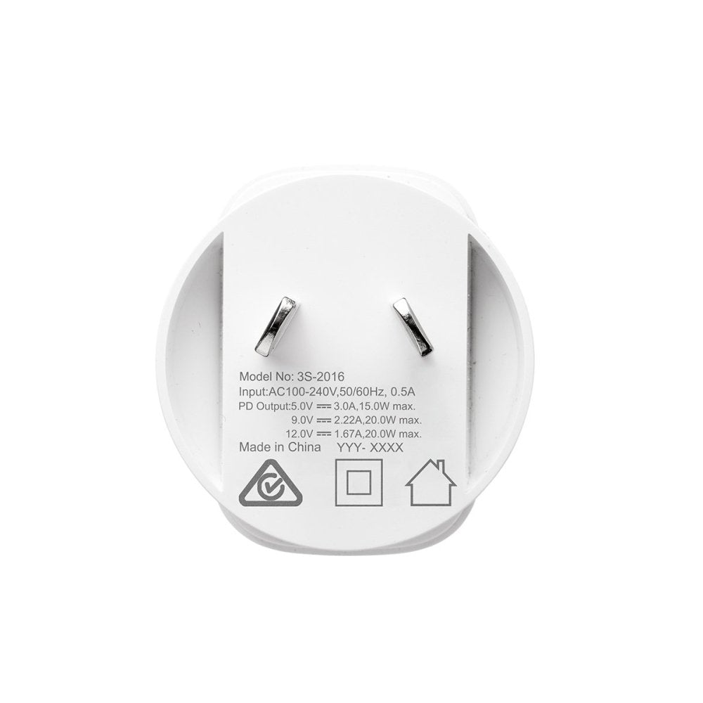 3sixT 20W USB C Wall Charger with PD Fast Charging & USB C to Lightning Cable - Perfect for iPhone, iPad, and Android Devices at Home, Office or Travel