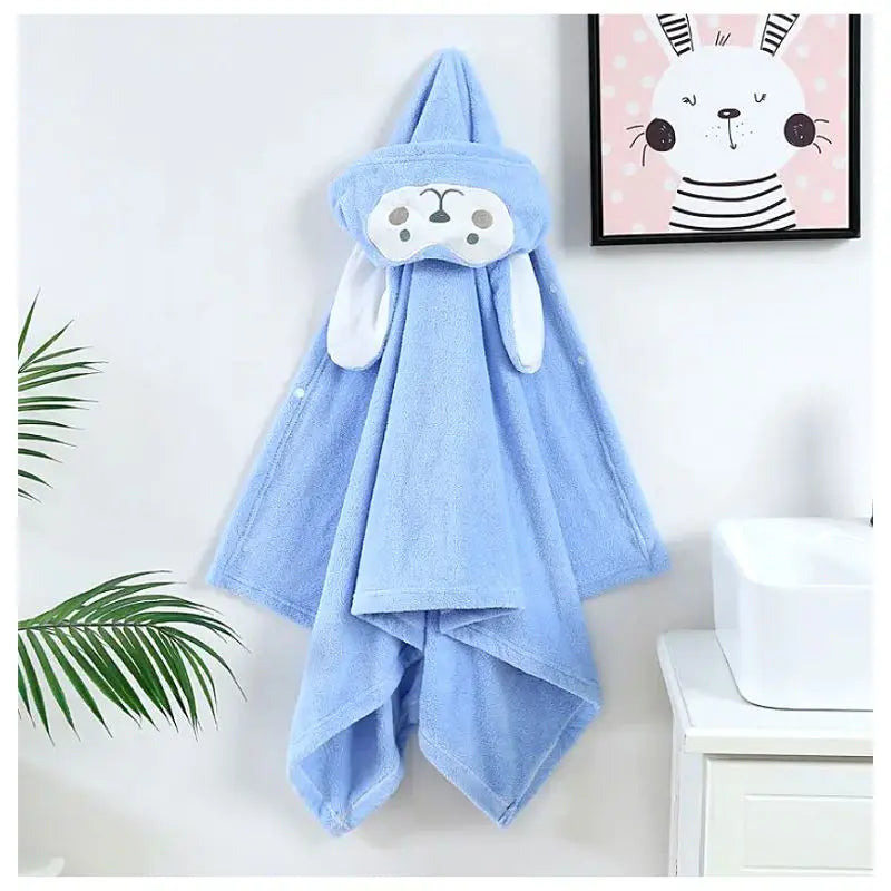 Soft Coral Fleece Hooded Towel for Kids & Baby - Warm & Absorbent Poncho Towel for Bath, Beach, and Swimming Pool Use