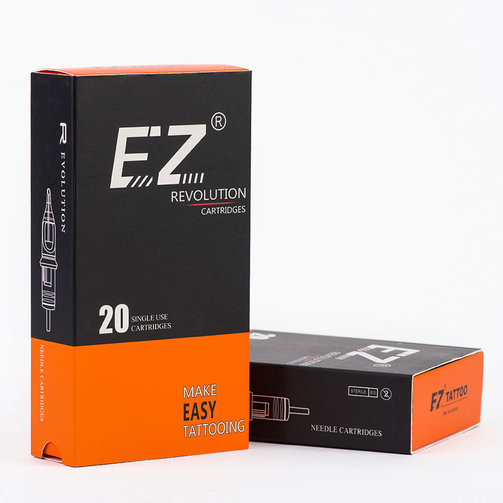 EZ Revolution Round Shader Medium Taper Cartridges - Professional Tattoo Needles for Smooth Shading & Blending | Perfect for Tattoo Artists & Beginners | Ideal for Realism, Portraits & Soft Gradient Work