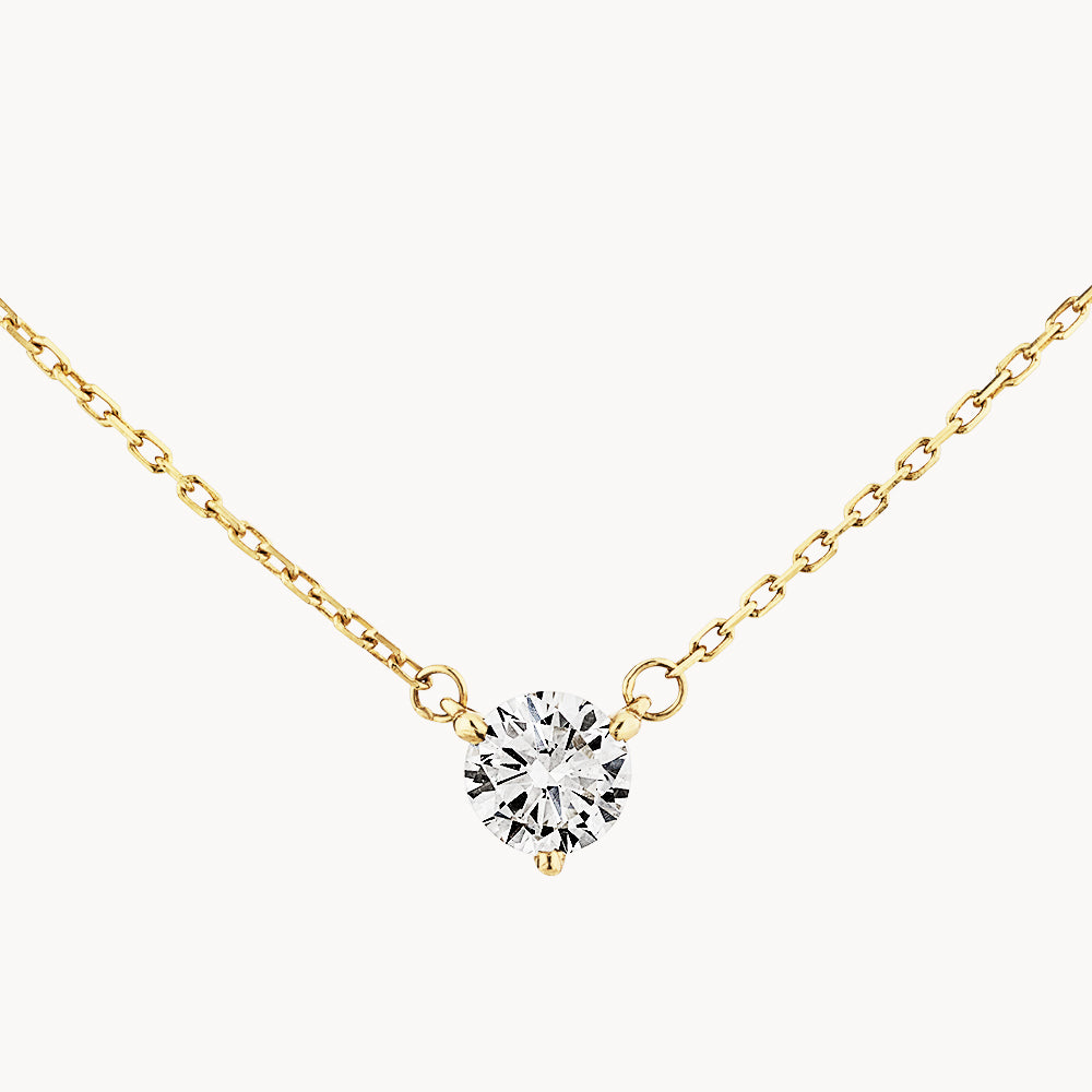 0.20ct Lab Grown Diamond Round Pendant Necklace in 10k Gold - Perfect for Weddings, Anniversaries & Everyday Elegance