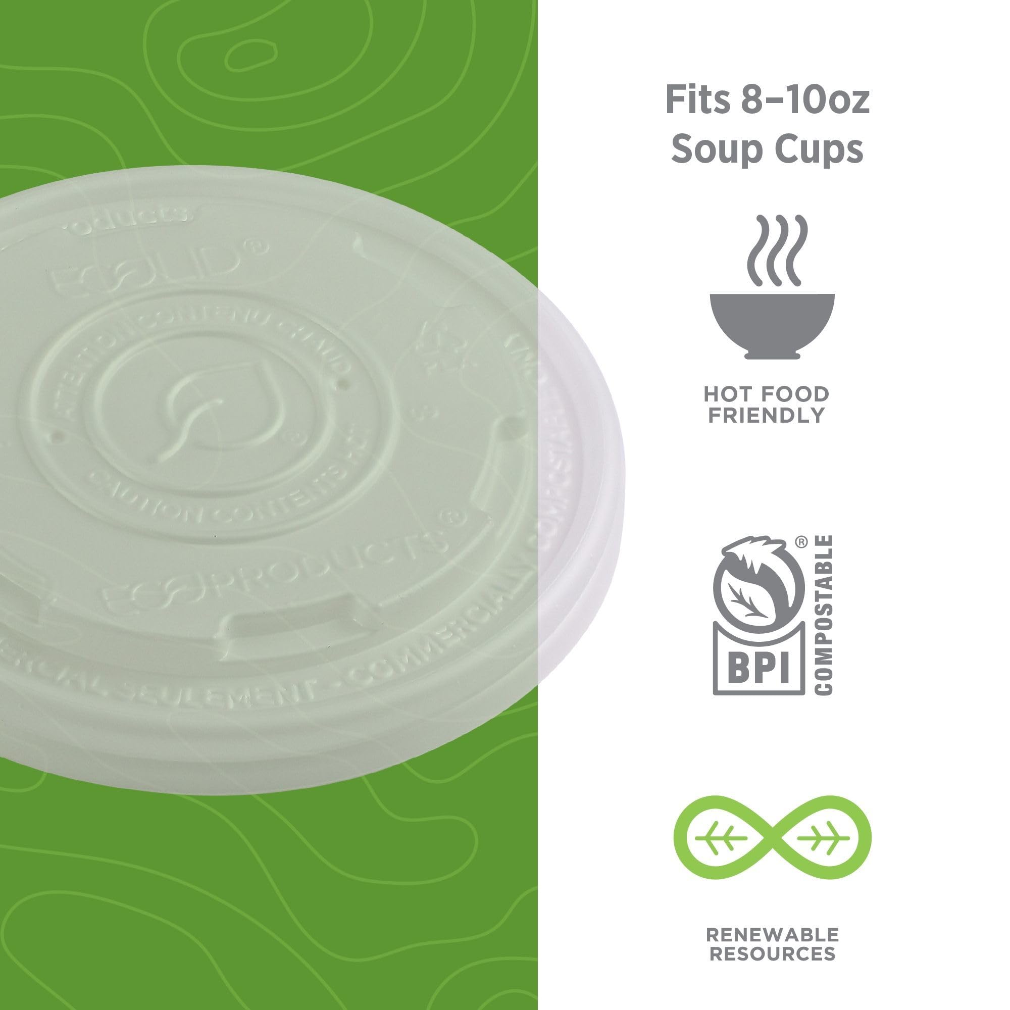 Eco-Friendly Compostable Soup Container Lids - Case of 1000, Fits 8-10oz Containers, CPLA Plant-Based Biodegradable Plastic for Hot & Cold Food - Clear Design for Easy Visibility | Perfect for Restaurants, Cafés, Catering & Takeout Services