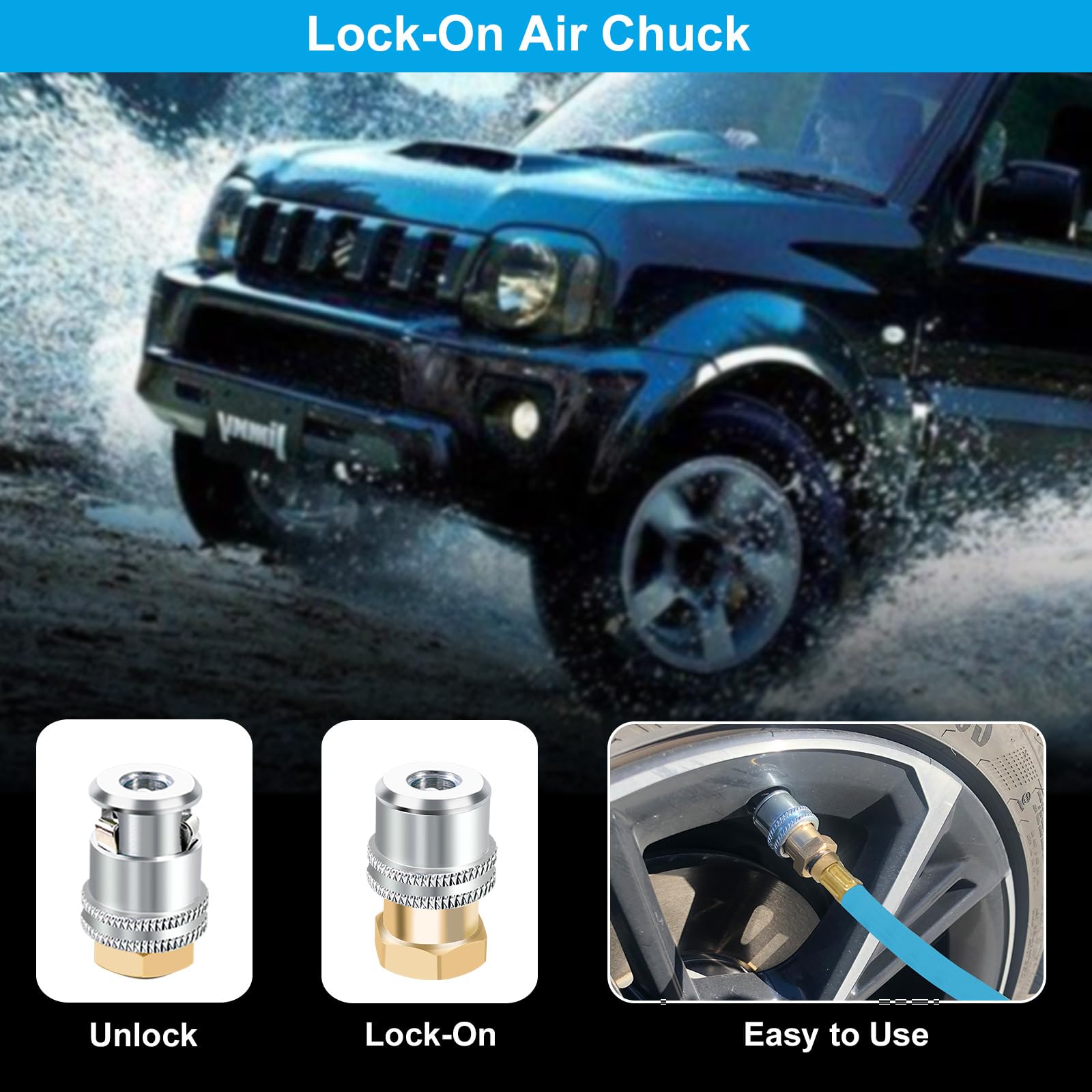 4 Tire Inflation Deflation System - Digital Air Pressure Equalizer for All 4 Tires | Fast Inflate & Deflate with Upgraded Digital Gauge | Perfect for Off-Roading, Camping & Emergency Tire Maintenance