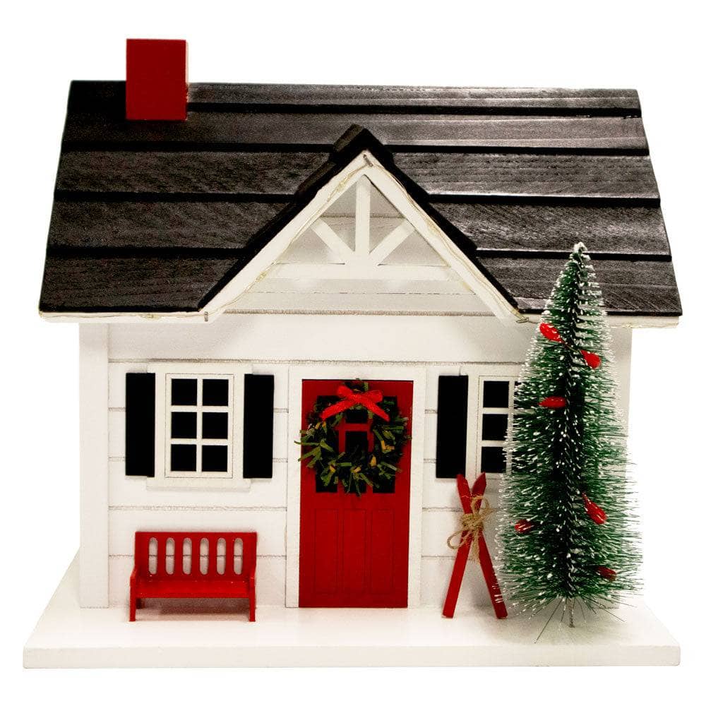 Cozy Holiday Ski House Decor with Warm LED Lights - Perfect for Christmas, Winter Cabin & Mountain Getaway Decorations